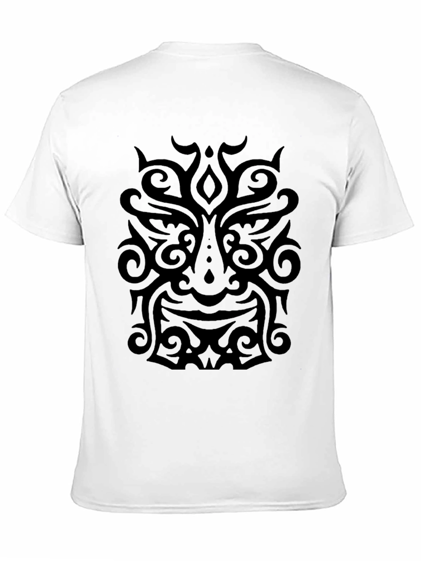 Black Tribal Mask Graphic Black T-Shirt view 11