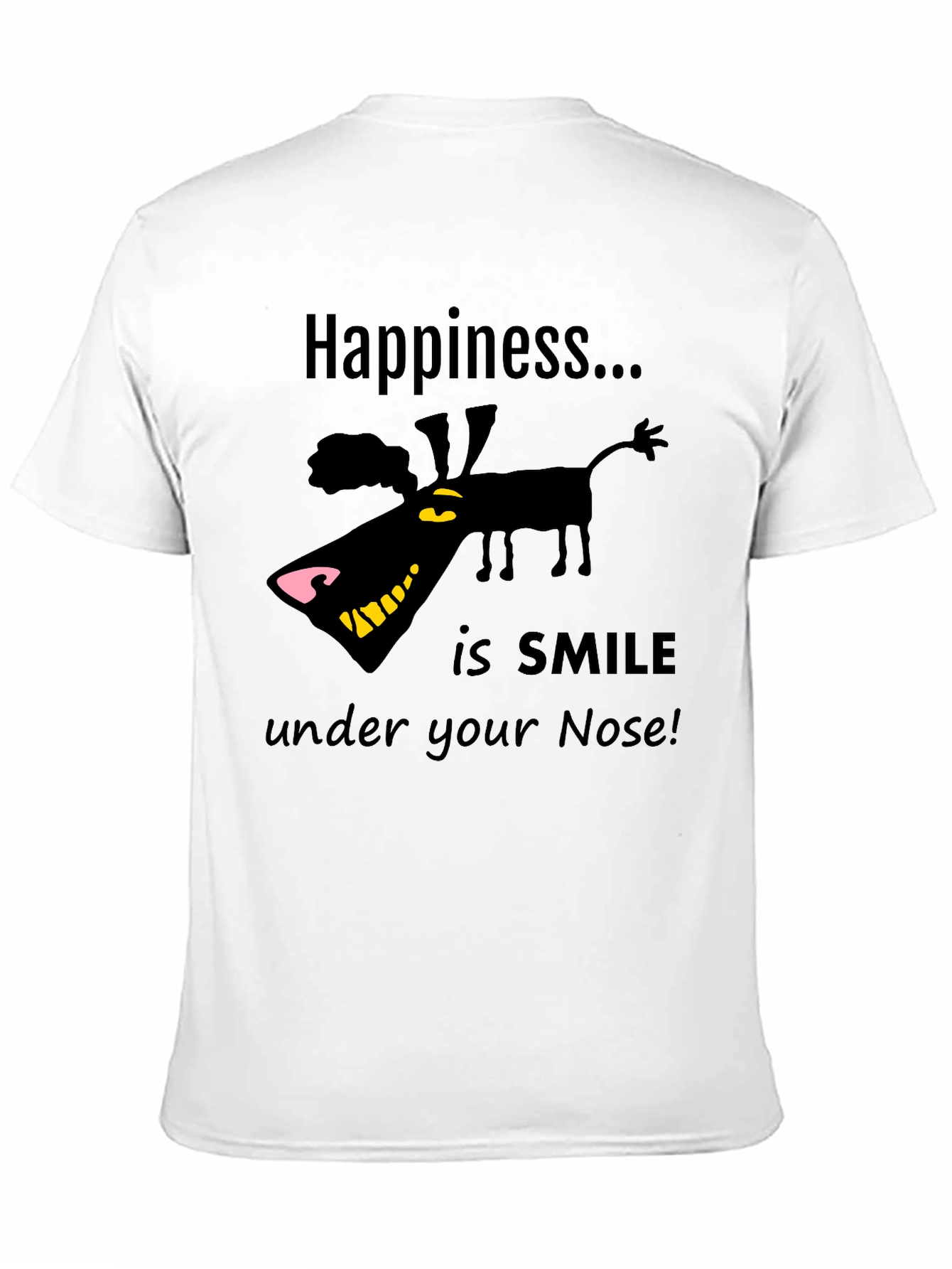 Black Happiness Smile Graphic T-Shirt view 11