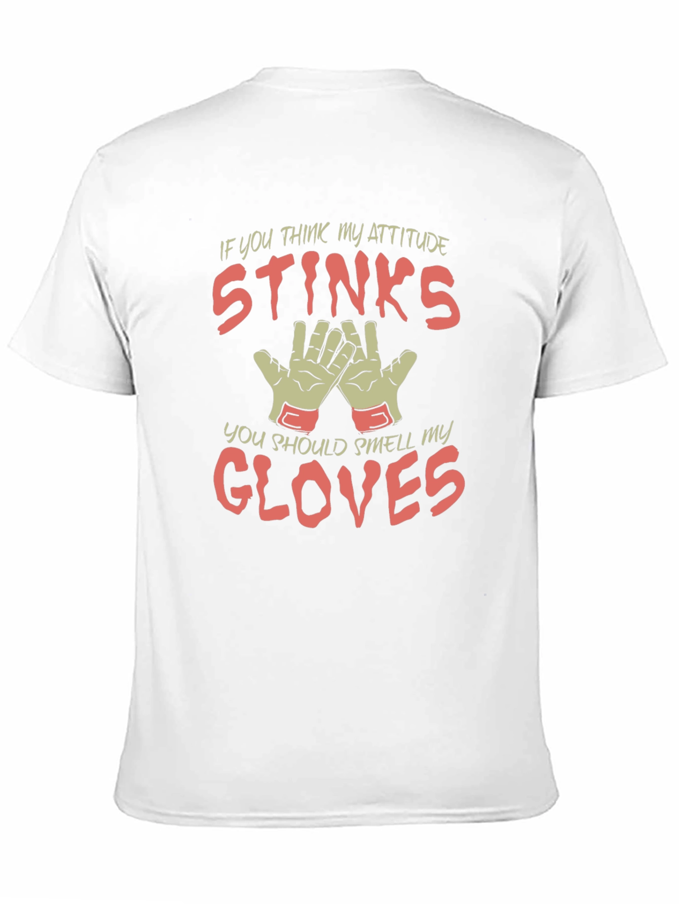 Black Attitude Stinks Gloves Graphic Tee - Unisex view 11