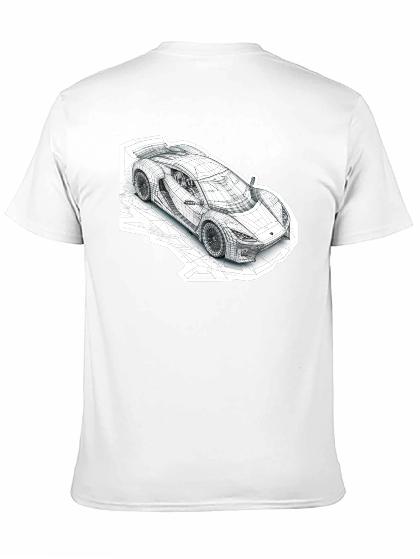 Black Abstract Car Design Black T-Shirt view 11