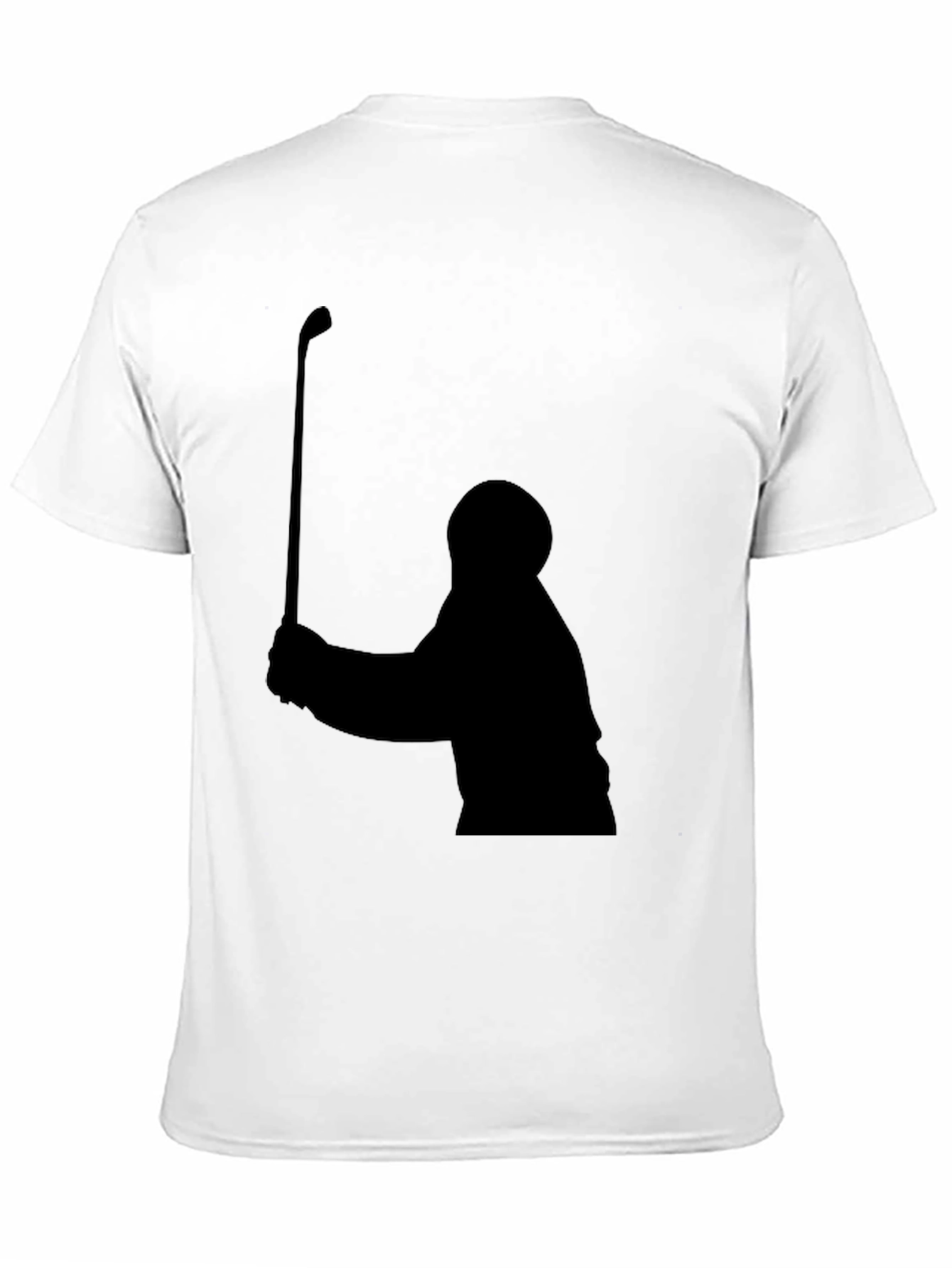 Black Golfer Silhouette Black T-Shirt view 11