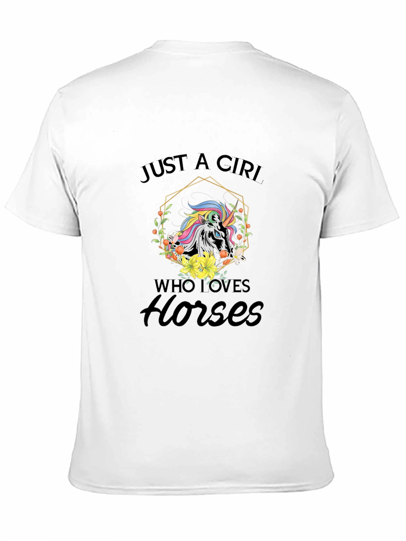 Black Just a Girl Who Loves Horses Black T-Shirt view 11