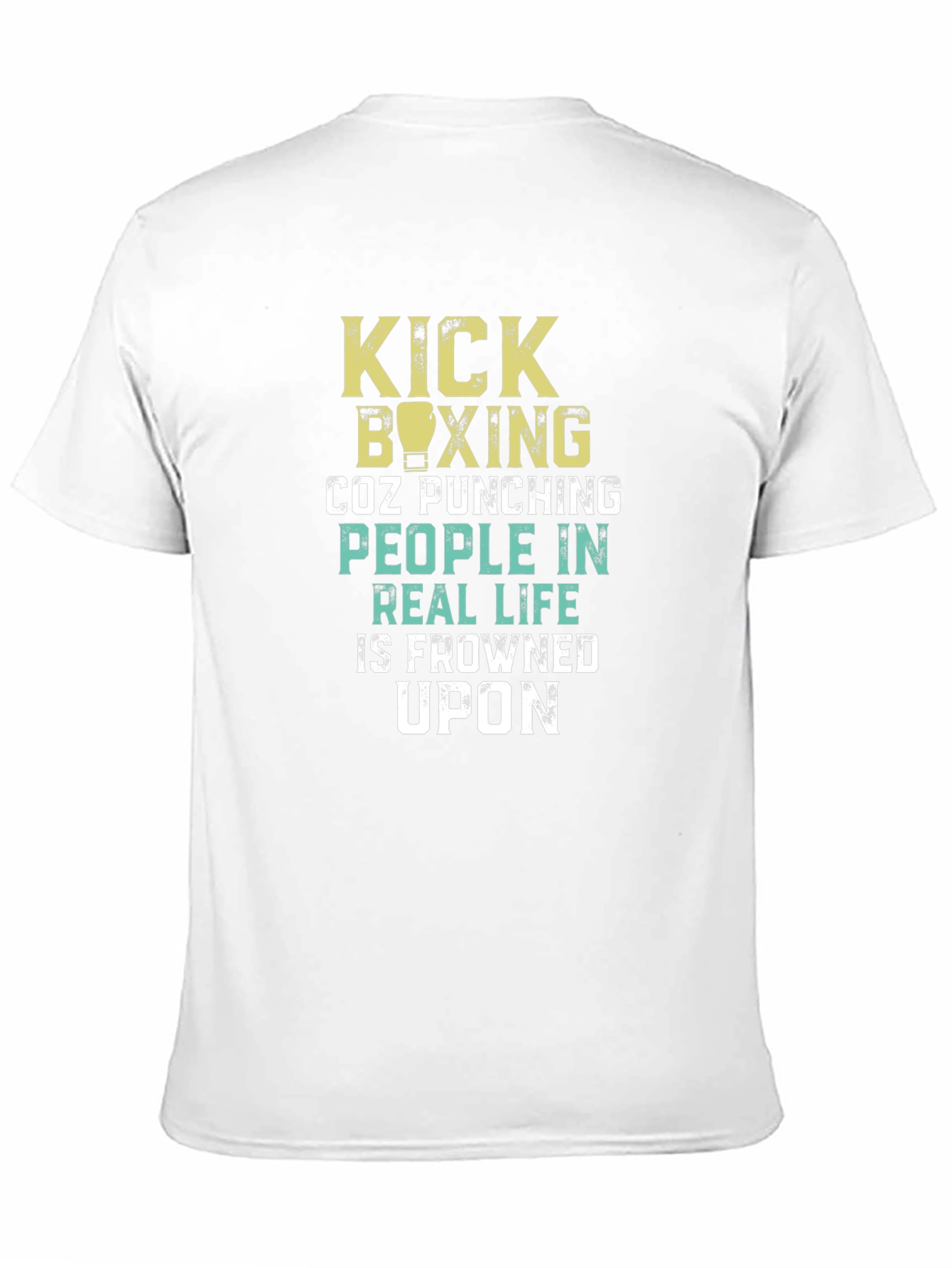 Black Kick Boxing Graphic T-Shirt - Punching People is Frowned Upon view 11