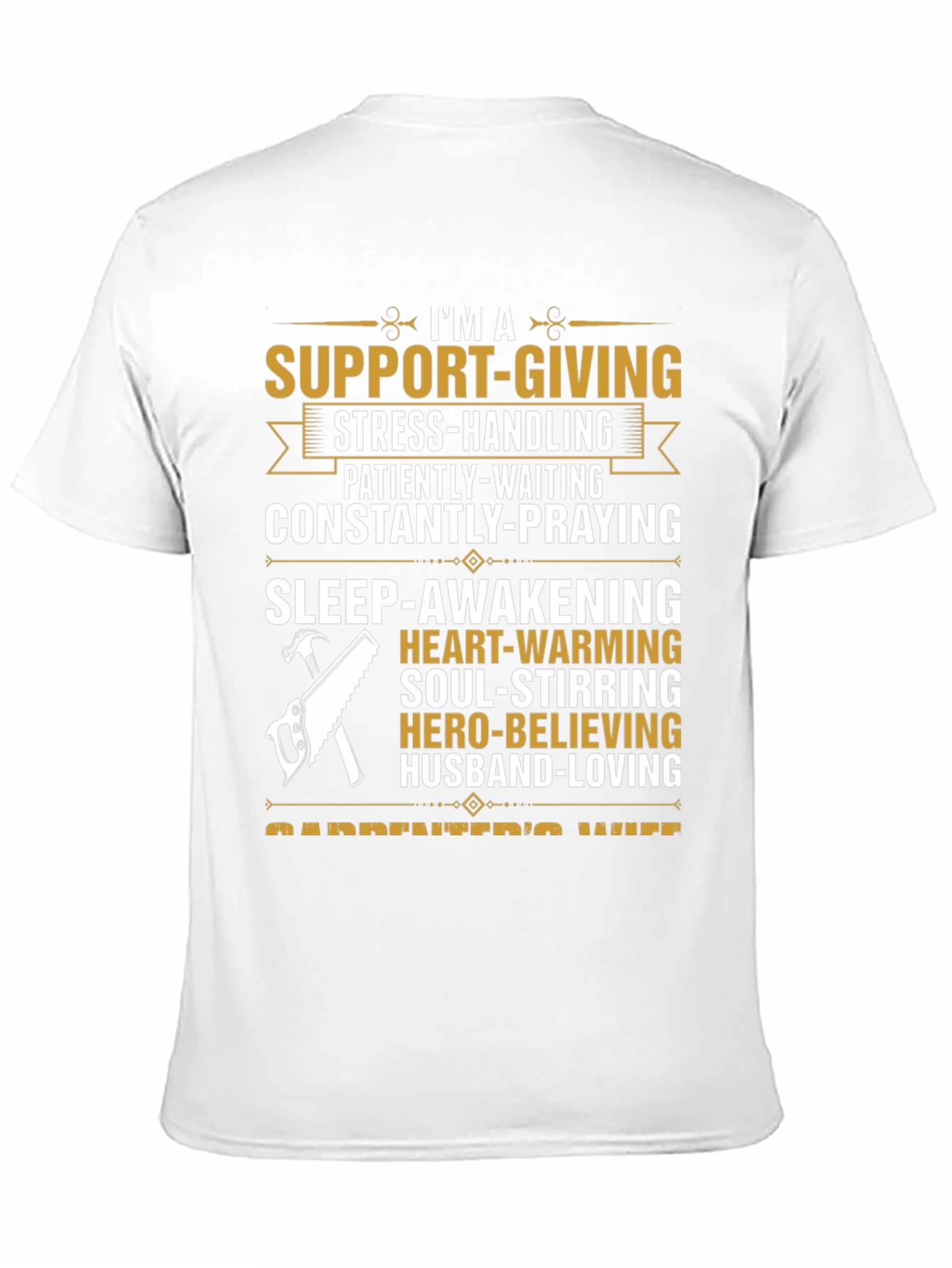 Black Carpenter's Wife T-Shirt: Support-Giving, Loving Design view 11