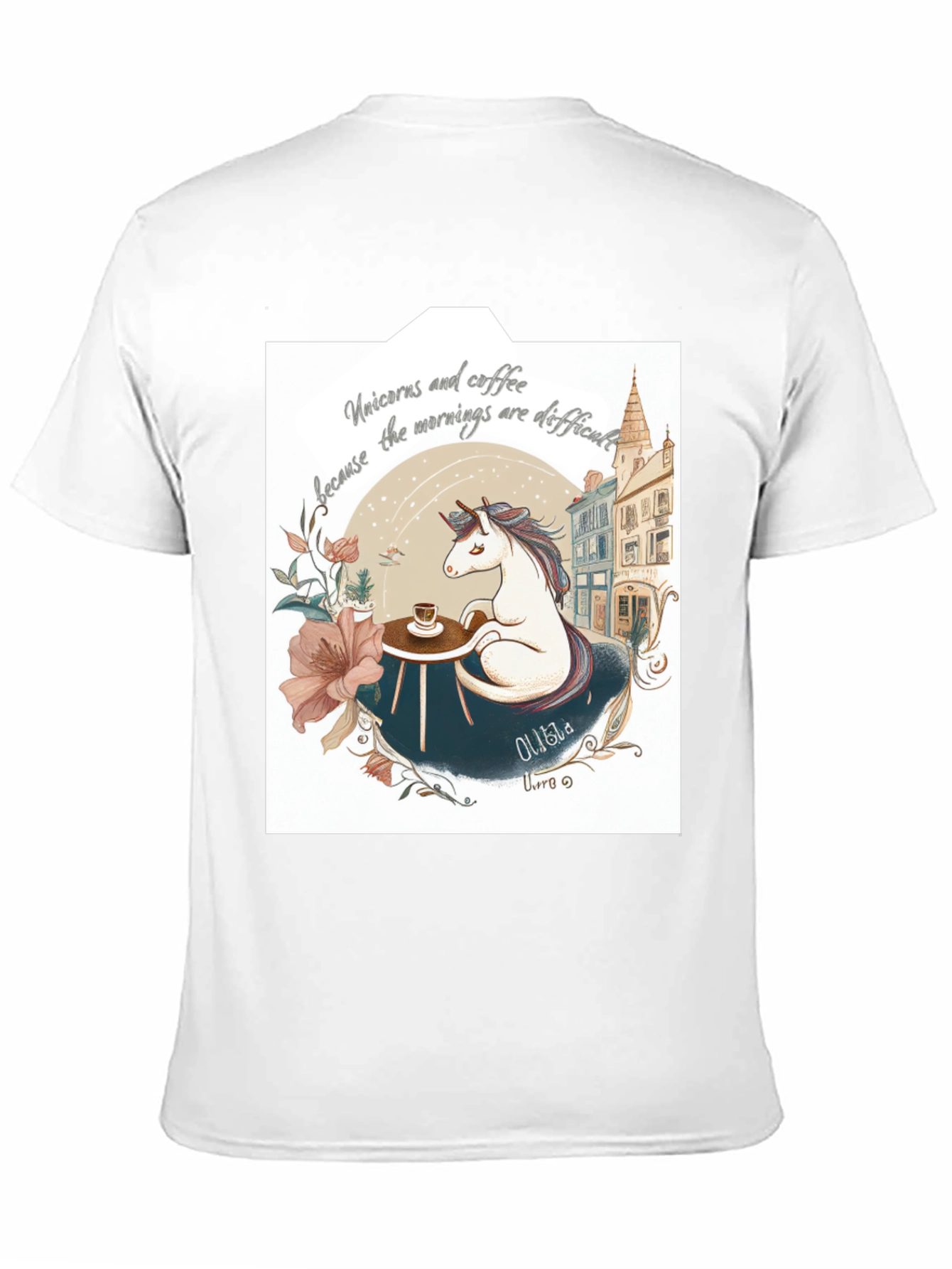 Black Unicorns and Coffee Black T-Shirt  view 11