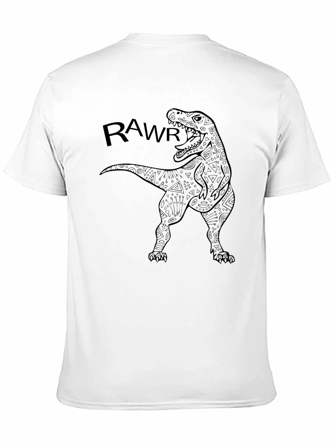 Black Rawr Dinosaur Graphic T-Shirt view 11