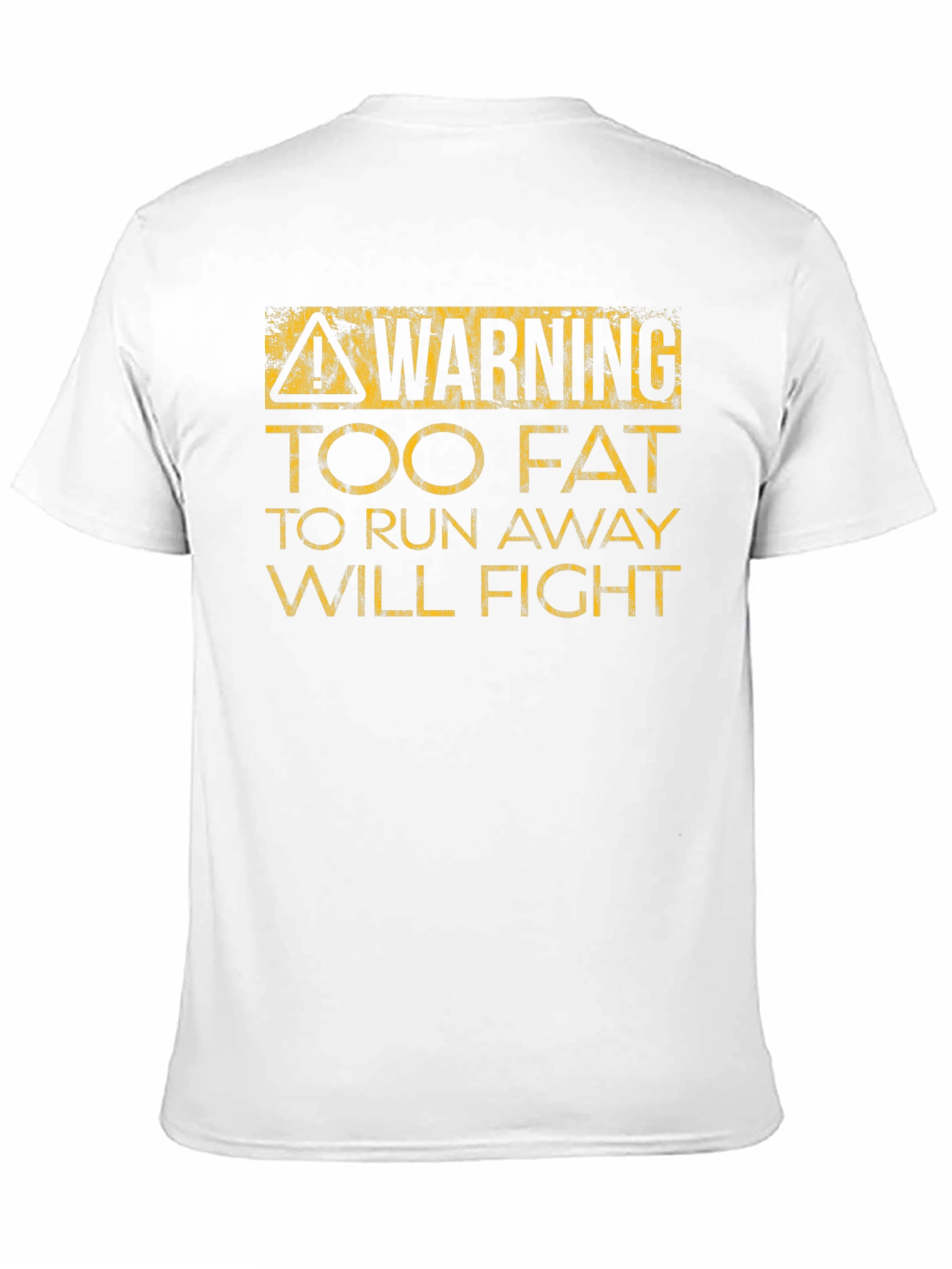 Black Warning Too Fat to Run T-Shirt - Funny Graphic Tee view 11