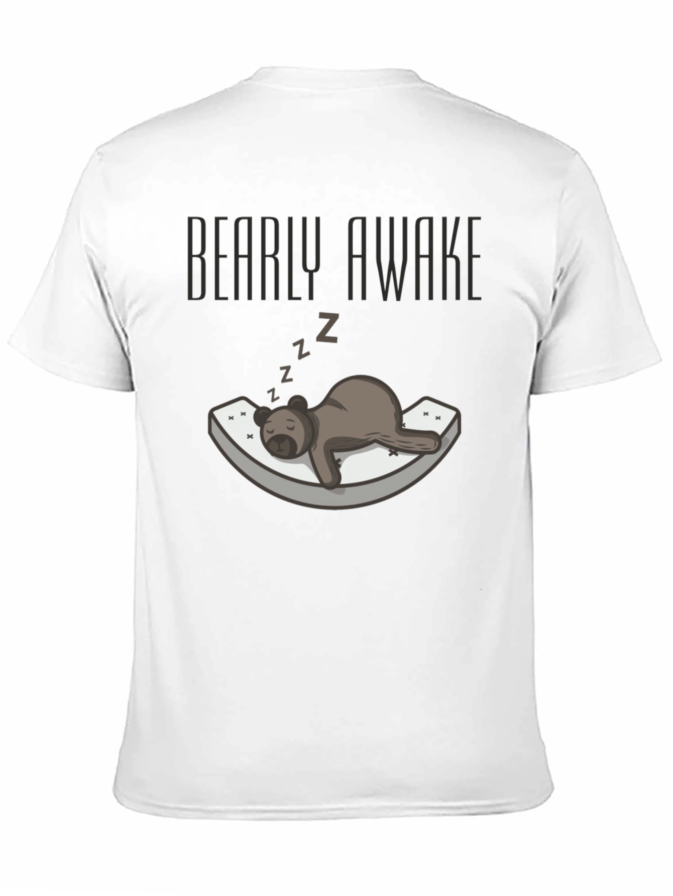 Black Bearly Awake T-Shirt - Funny Sleepy Bear Graphic Tee view 11