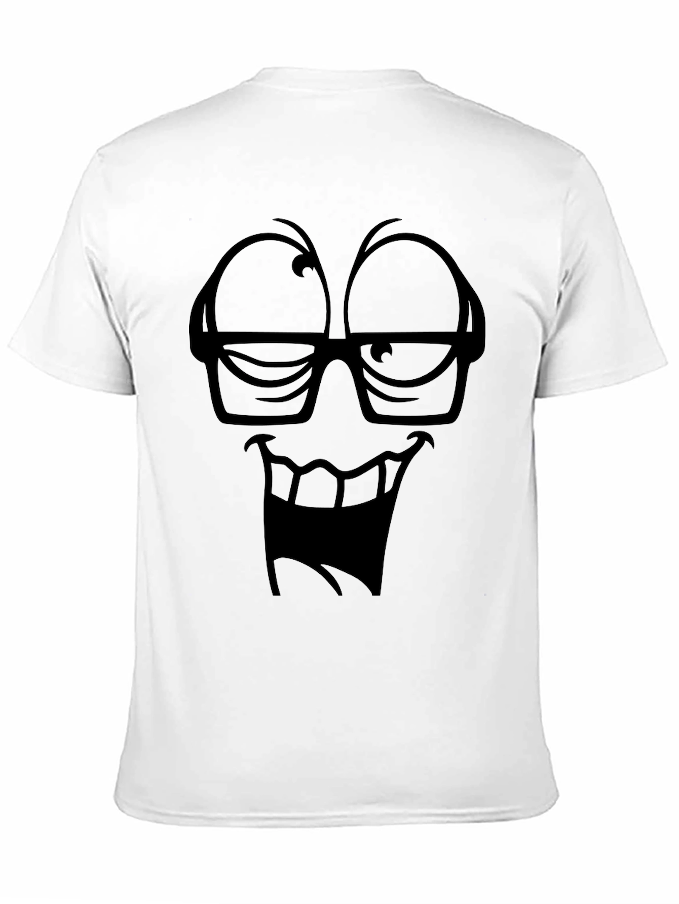 Black Funny Face Black T-Shirt, Cartoon Graphic Tee view 11