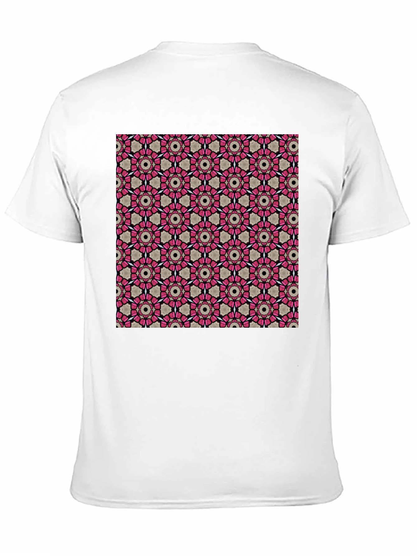 Black Geometric Pattern T-Shirt: Stylish Floral Design view 11