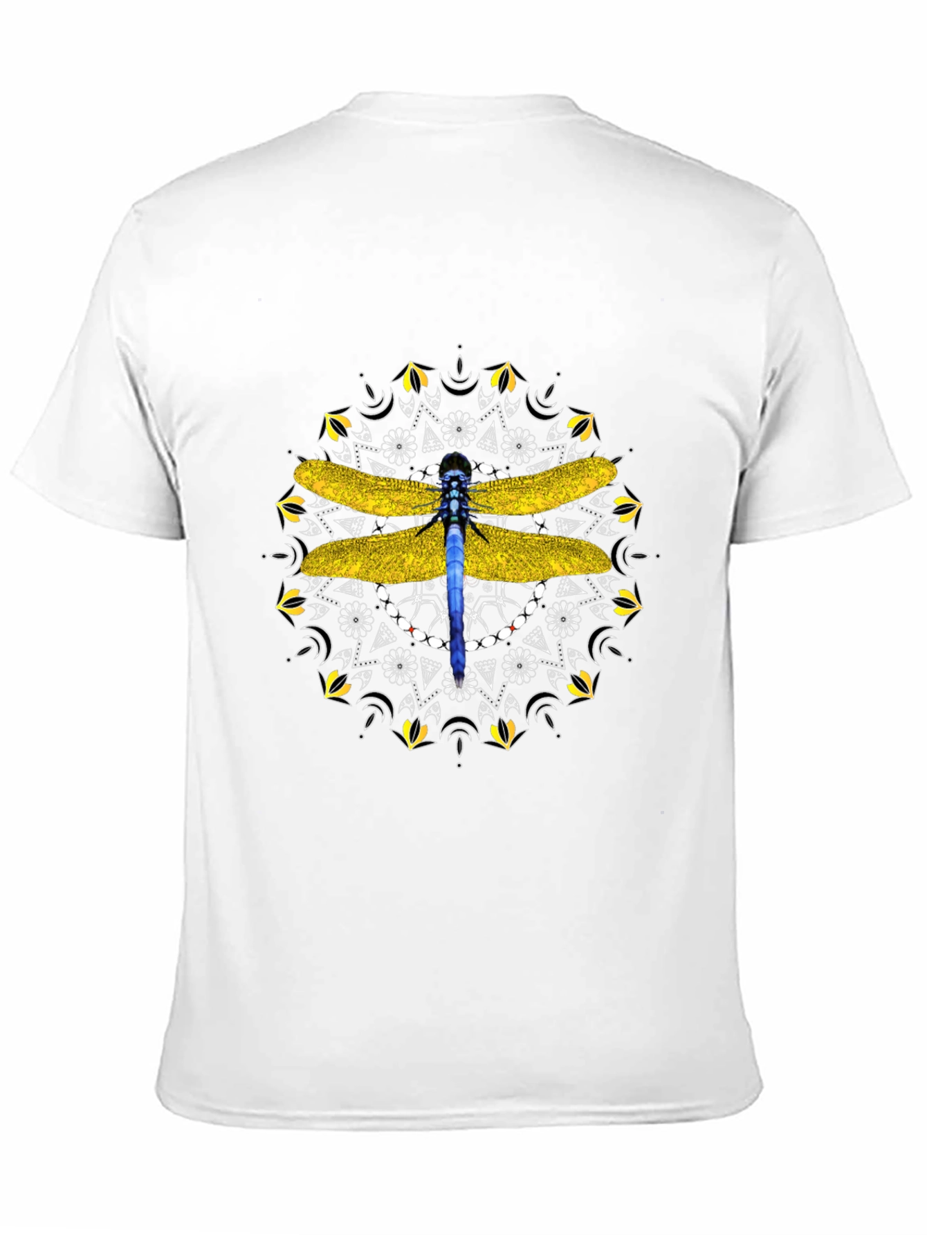 Black Dragonfly Mandala Graphic Tee - Stylish Black T-Shirt view 11