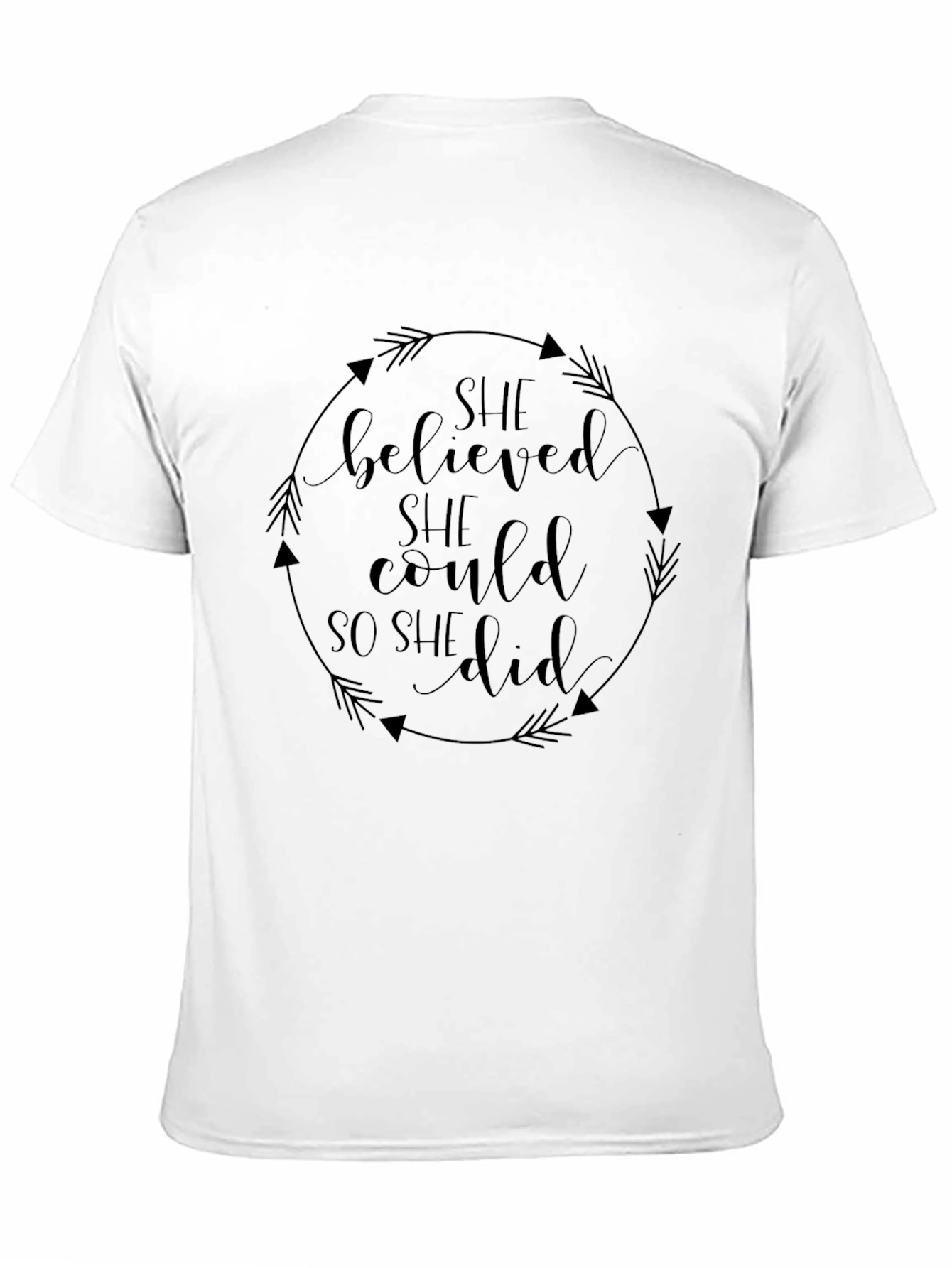 Black She Believed She Could Black T-Shirt view 11