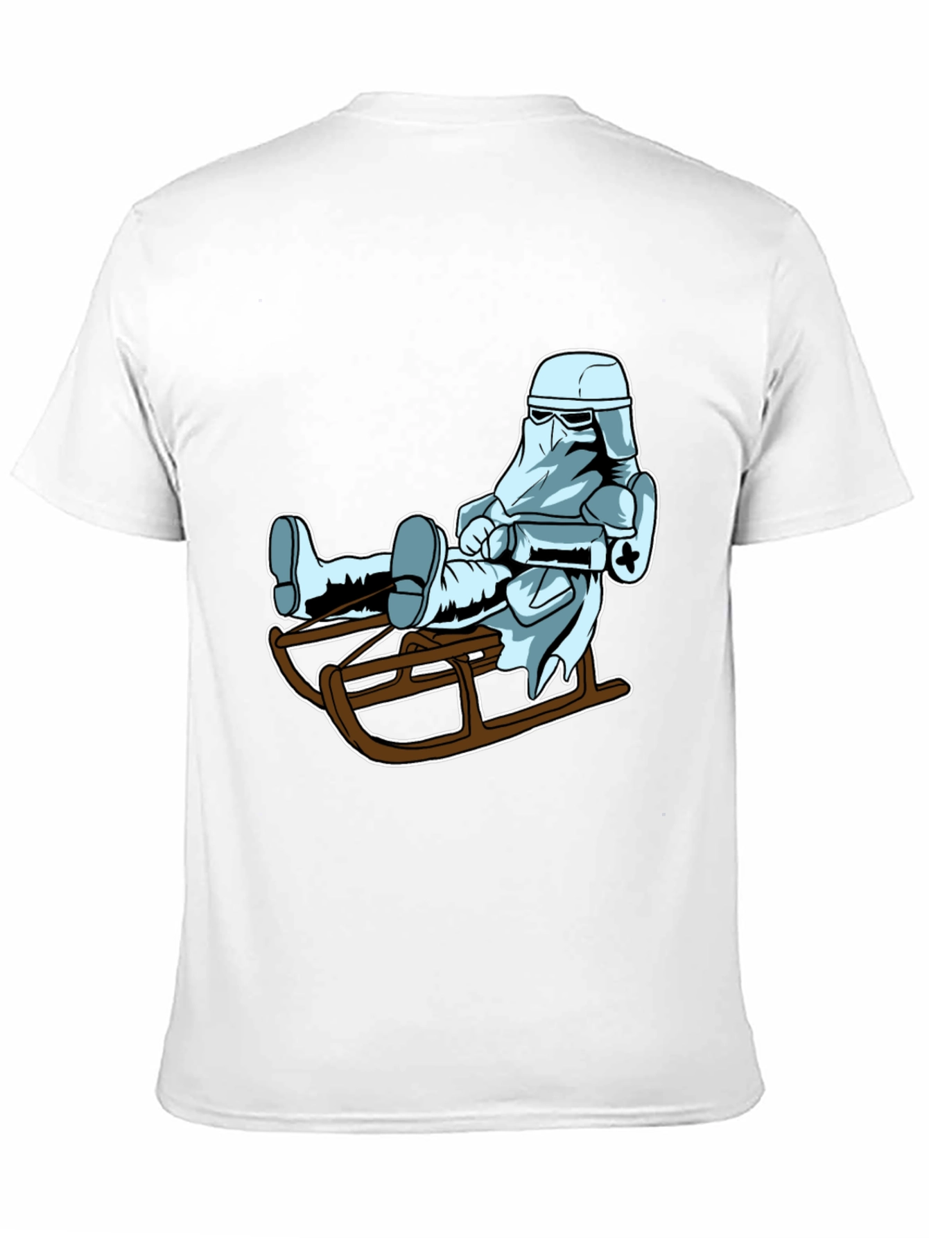 Black Cool Stormtrooper Sledding Graphic Tee view 11