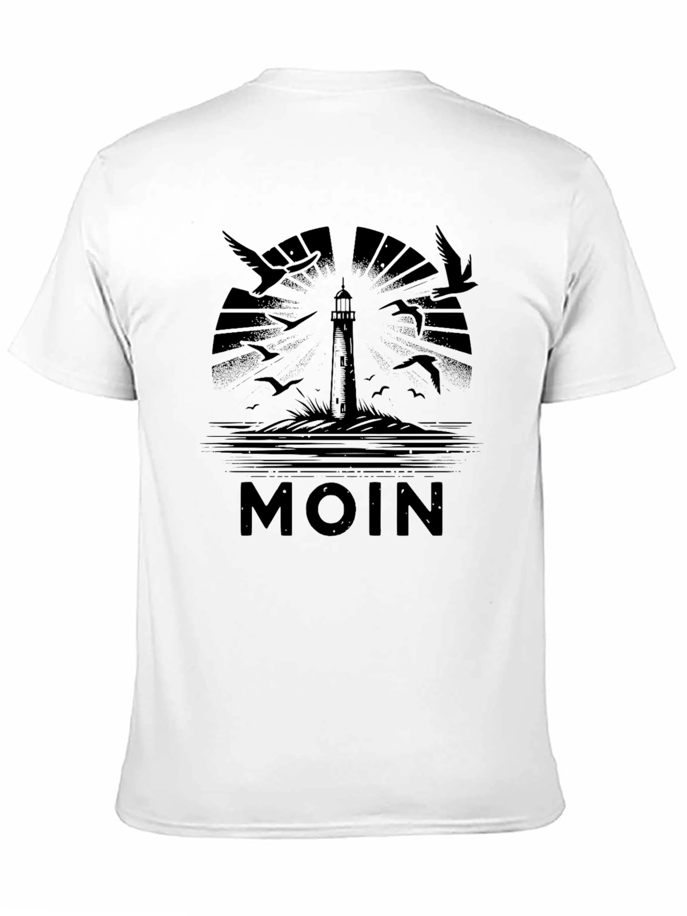 Black Men's Black MOIN Lighthouse Graphic T-Shirt view 11