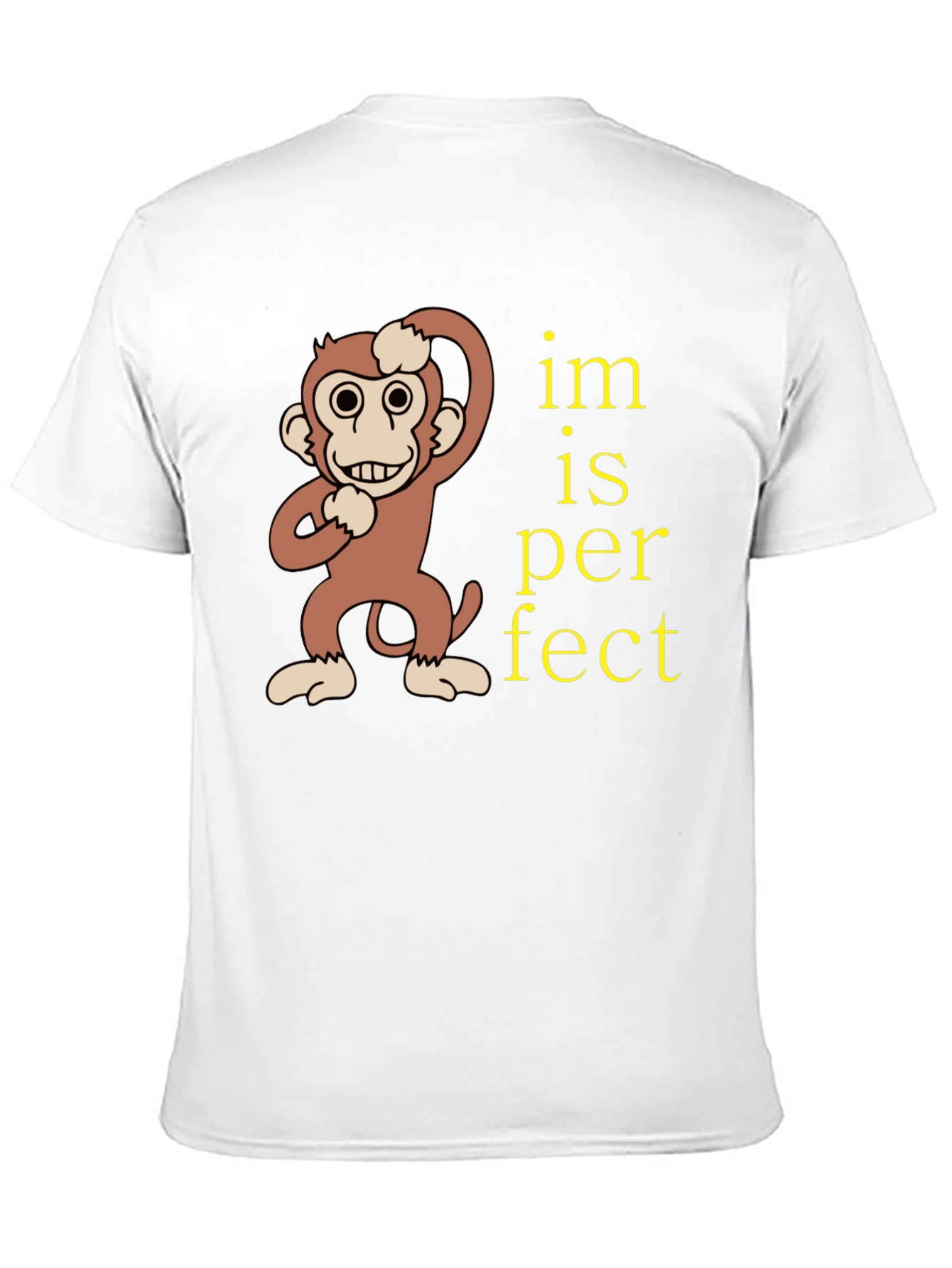Black Funny Monkey "Im is Perfect" Graphic T-Shirt view 11