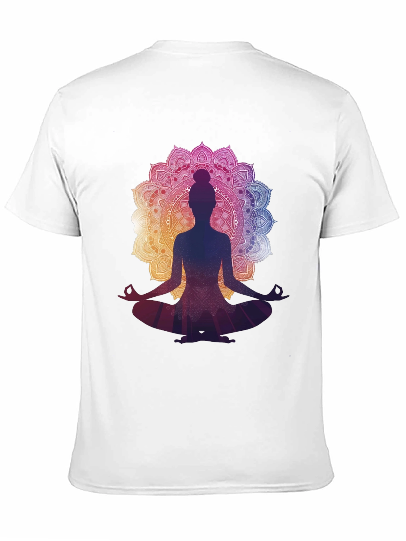 Black Yoga Mandala Graphic Tee - Meditation T-Shirt view 11