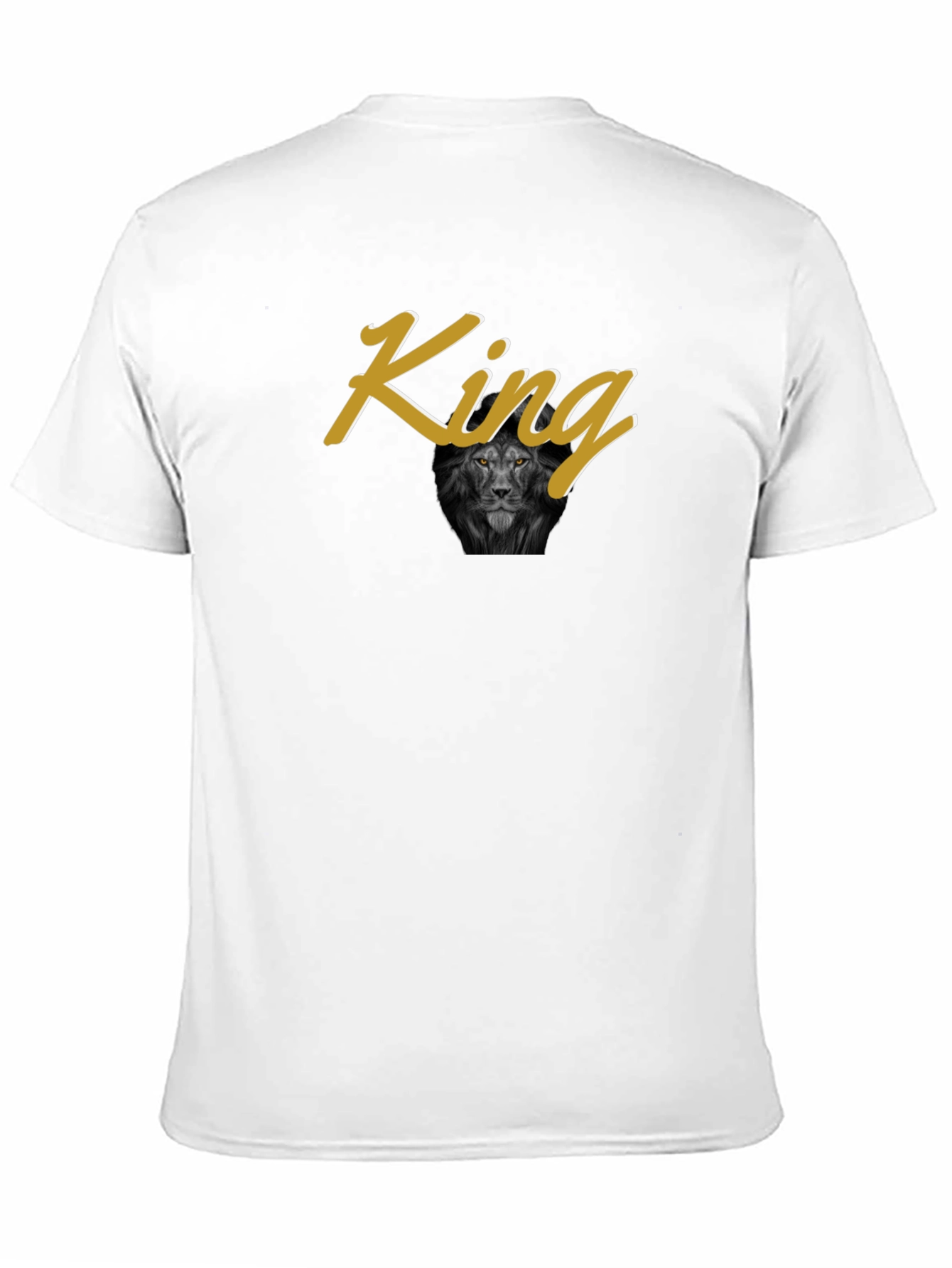Black King Lion Graphic Print Black T-Shirt view 11