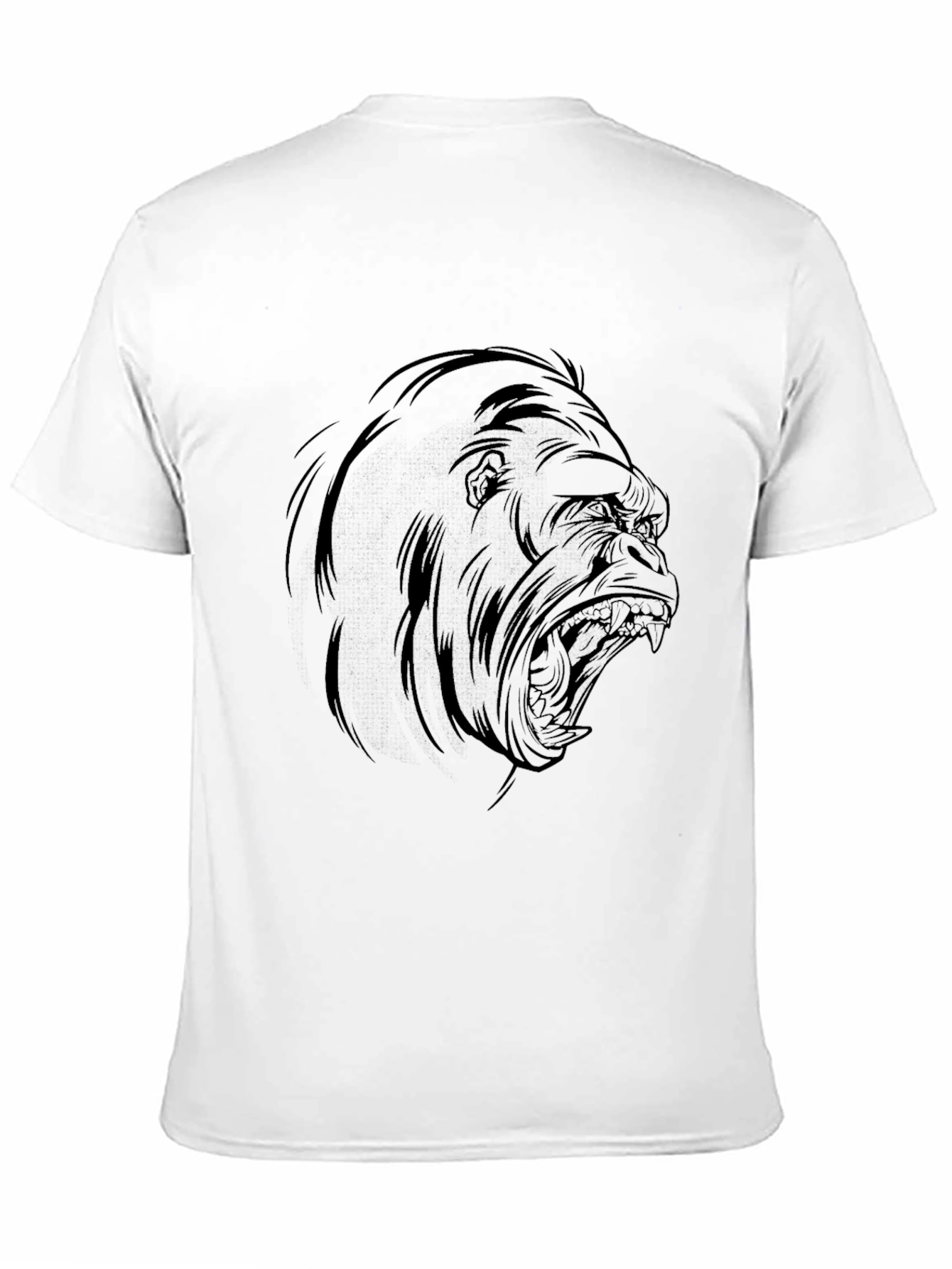 Black Angry Gorilla Graphic Tee - Premium Black Cotton T-Shirt view 11