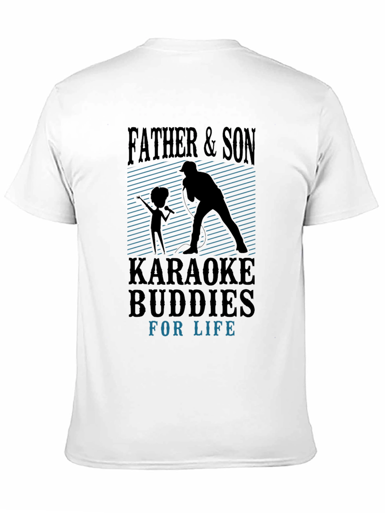Black Father & Son Karaoke Buddies Black T-Shirt view 11