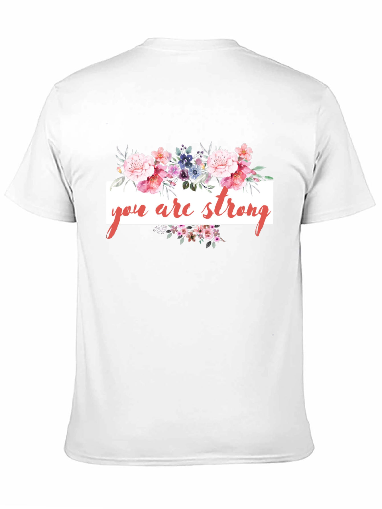 Black Floral 'You Are Strong' Black T-Shirt view 11