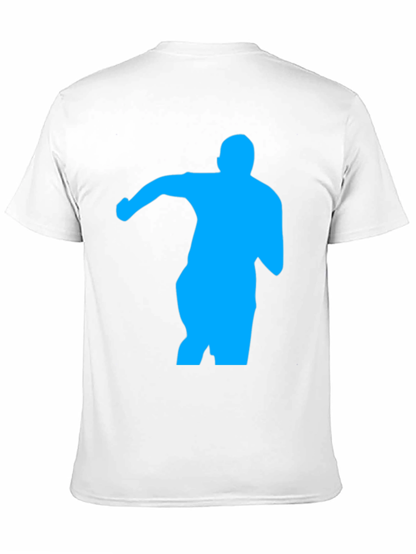 Black Men's Black T-Shirt with Blue Silhouette Graphic view 11