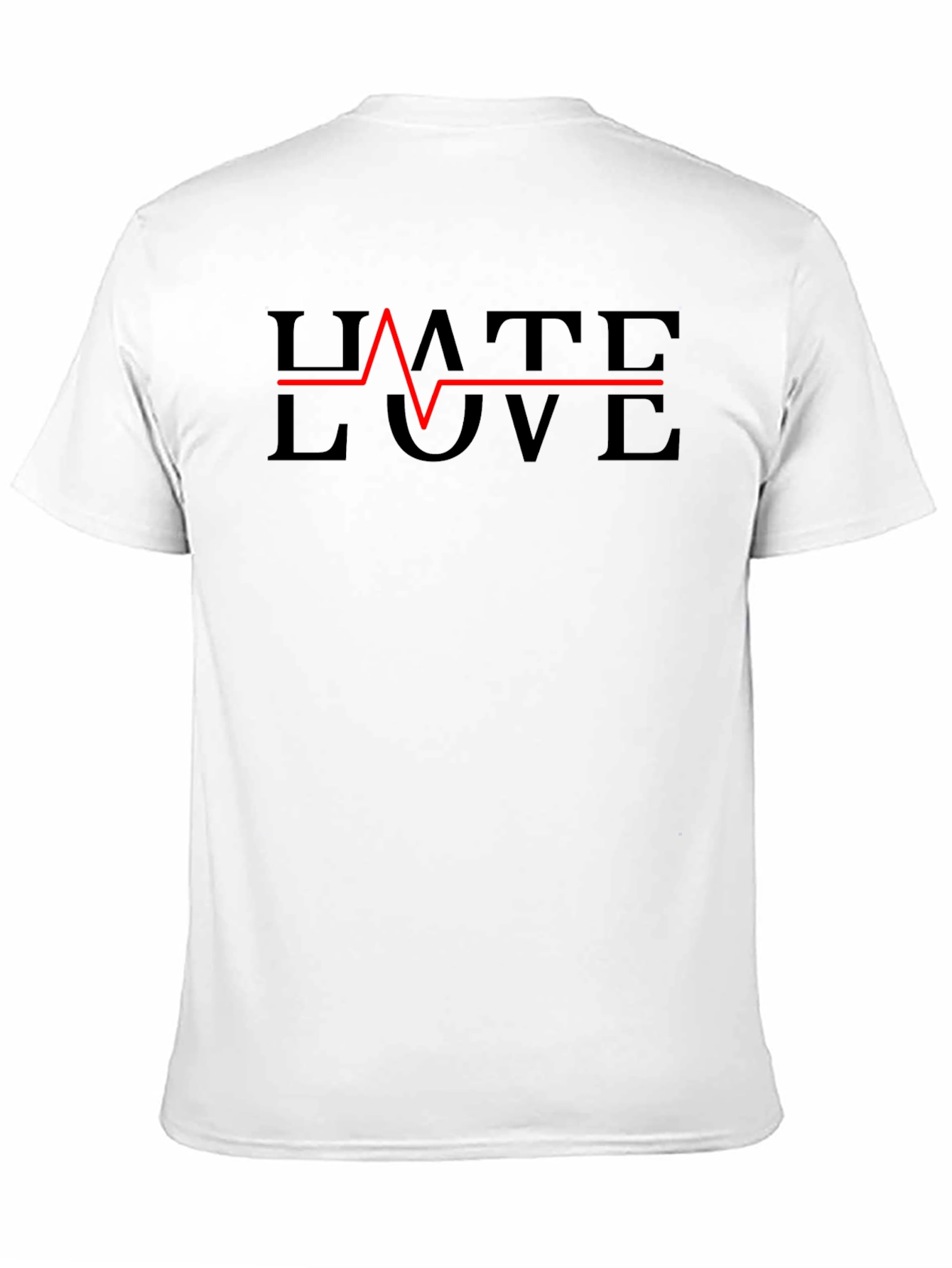 Black Hate Love Heartbeat Graphic Tee view 11