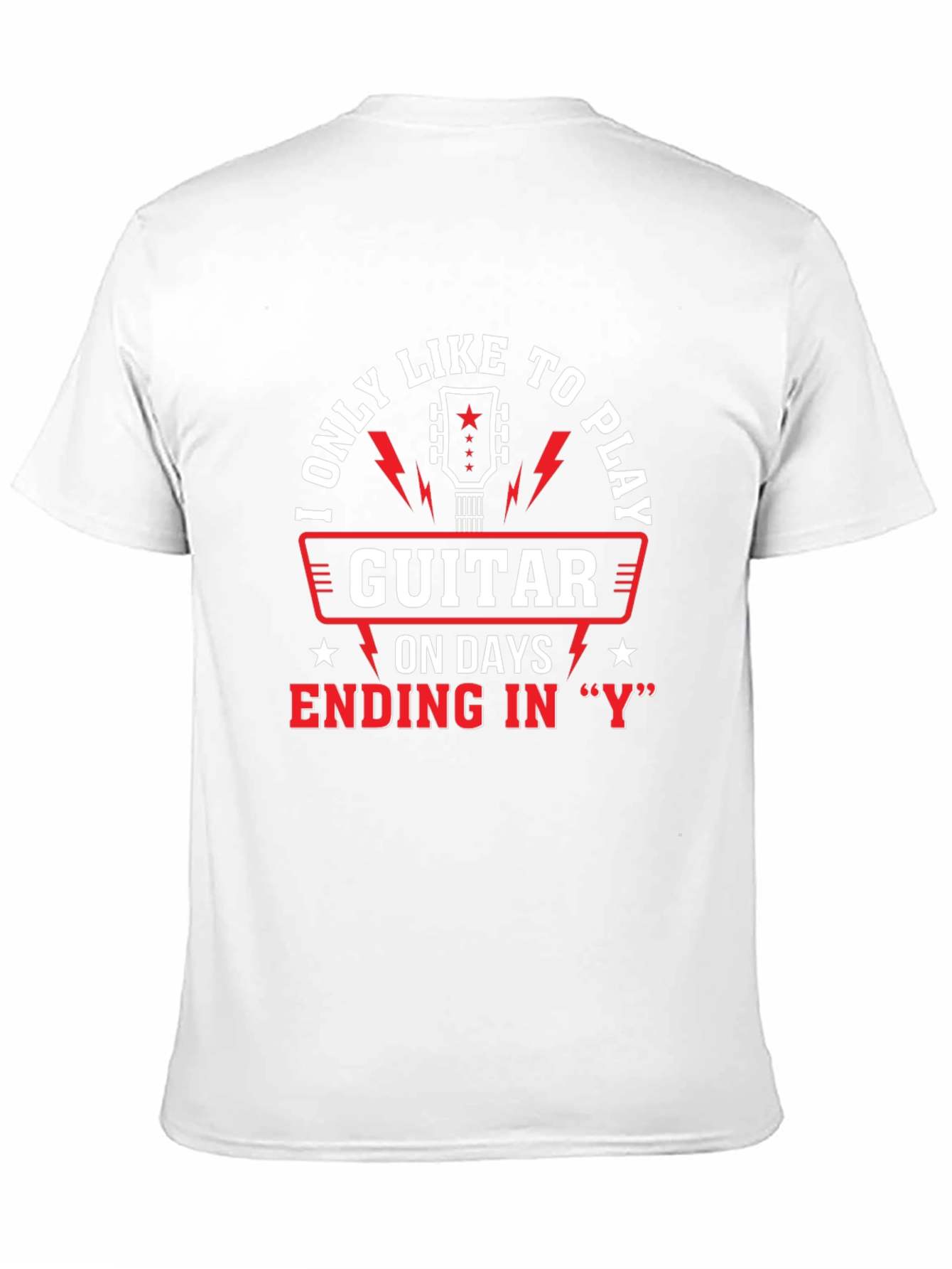 Black Guitar Player T-Shirt - Days Ending in "Y" view 11