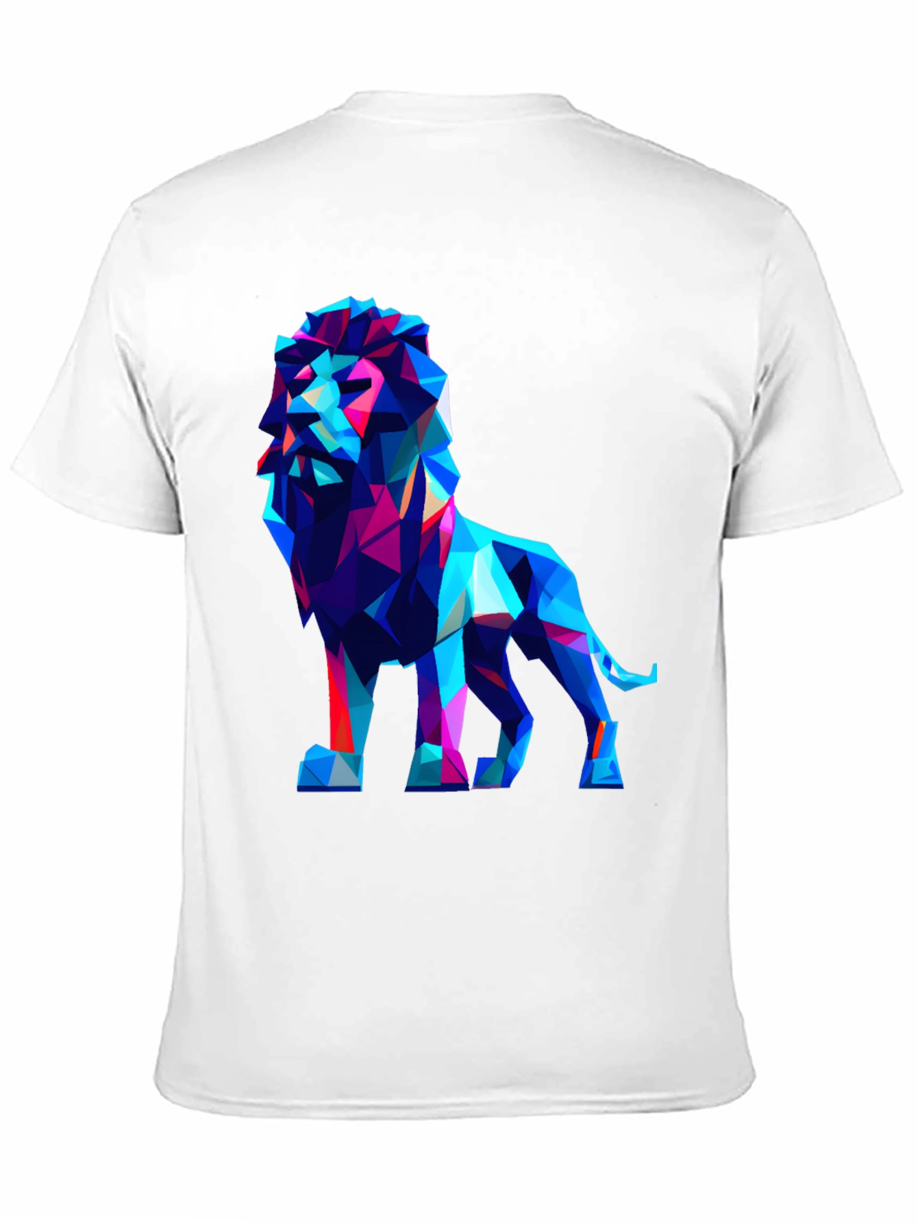 Black Geometric Lion Graphic Tee - Modern Art Shirt view 11