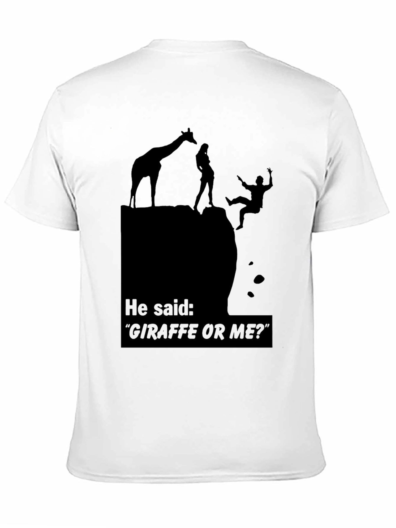 Black Giraffe or Me Funny Graphic T-Shirt view 11