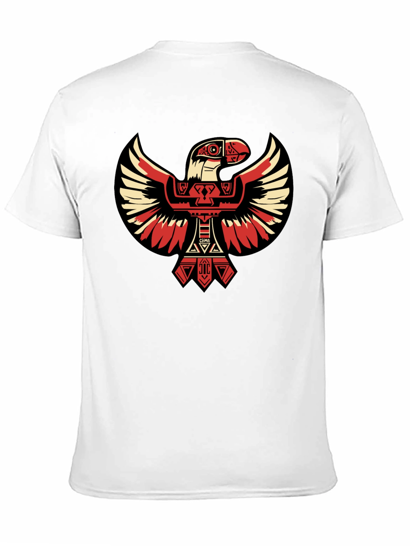 Black Aztec Eagle Graphic Tee - Black Cotton T-Shirt view 11
