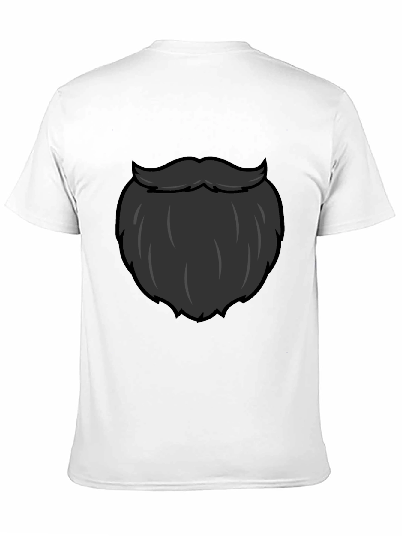 Black Funny Beard Graphic T-Shirt - Black Crew Neck Tee view 11