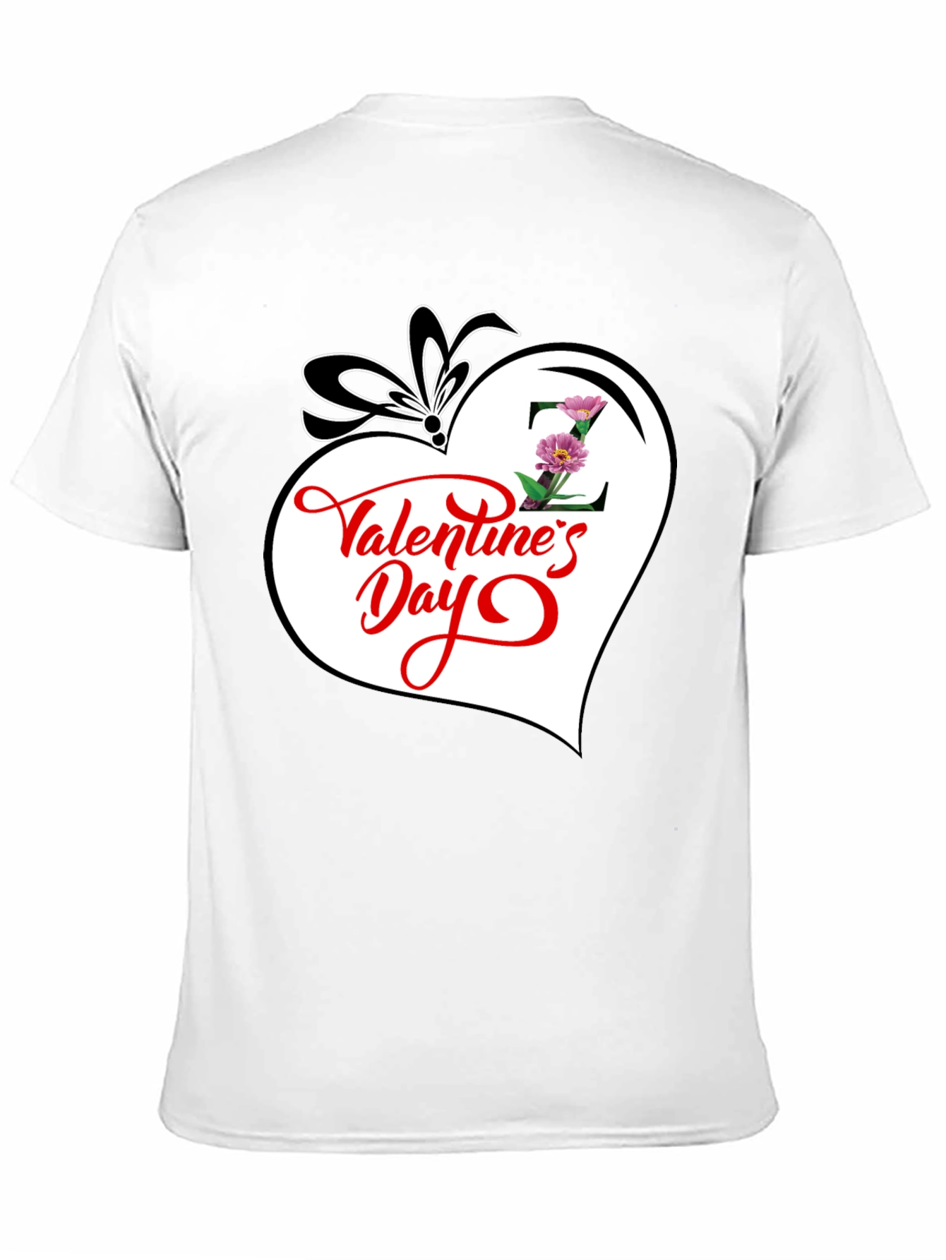 Black Valentine's Day Heart Graphic T-Shirt view 11