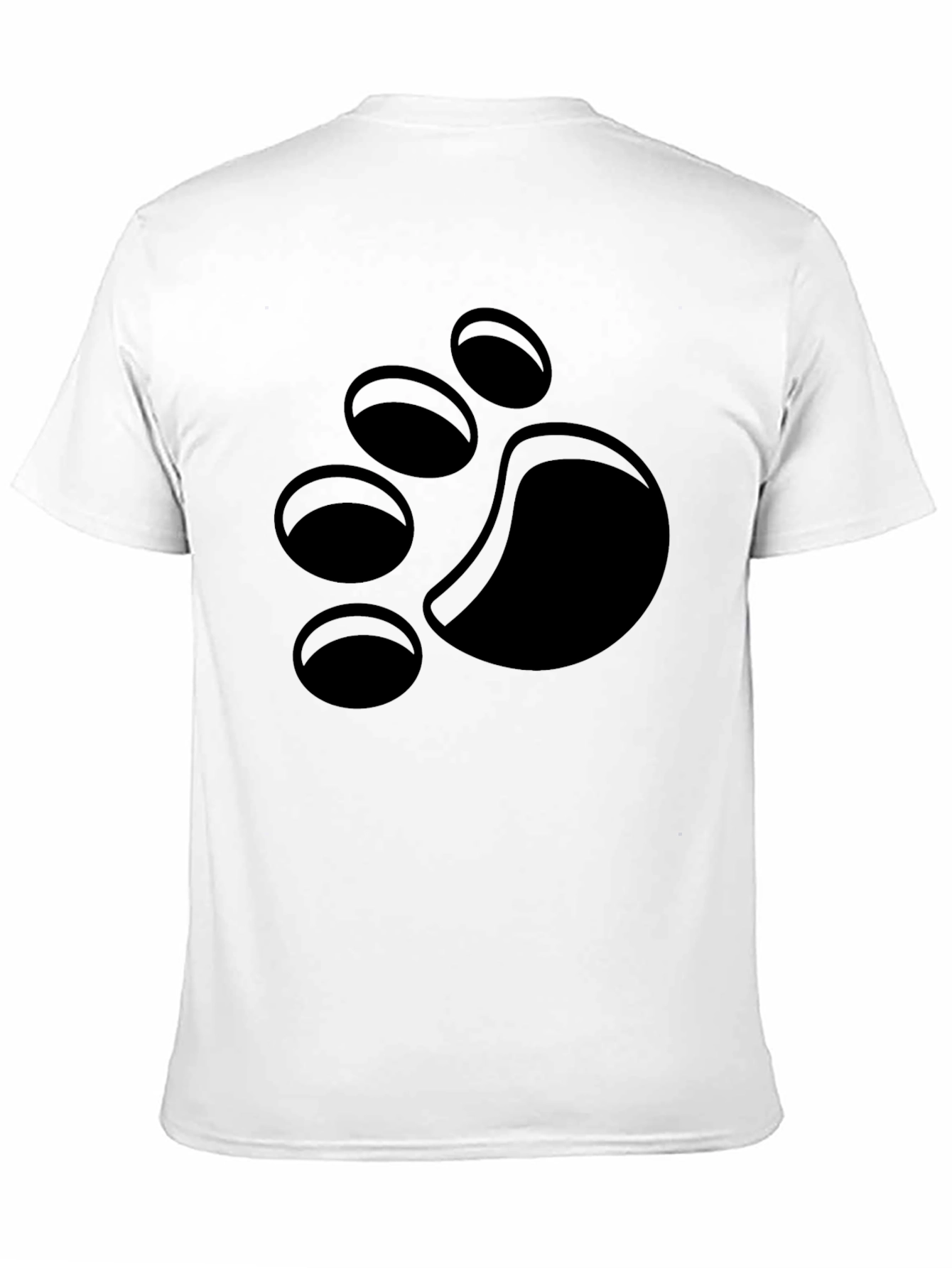 Black Black T-Shirt with Paw Print Design view 11