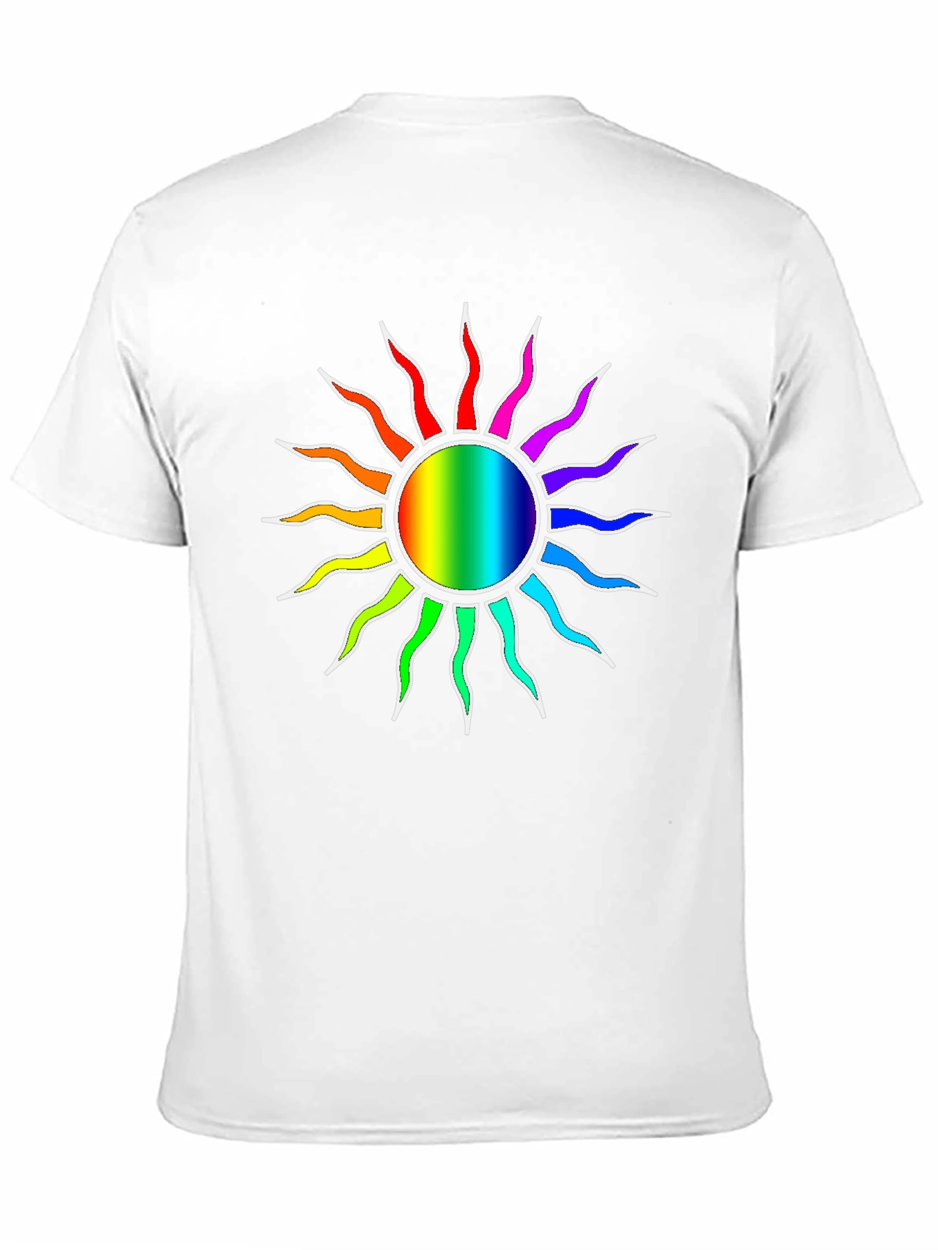 Black Rainbow Sun Graphic Black T-Shirt view 11
