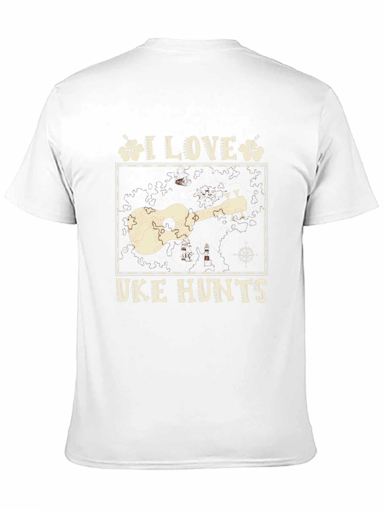 Black I Love Uke Hunts Graphic T-Shirt - Novelty Ukulele Tee view 11