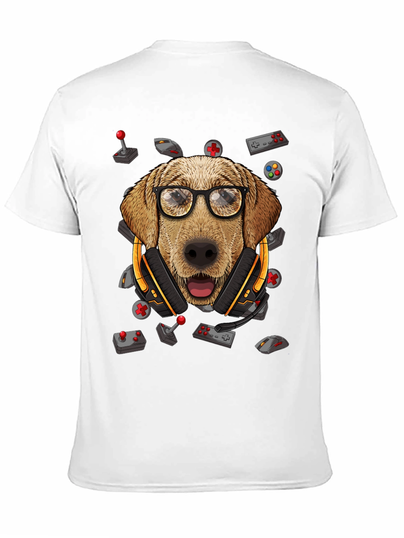 Gamer Dog T-Shirt - Golden Retriever Geek Tee - 11