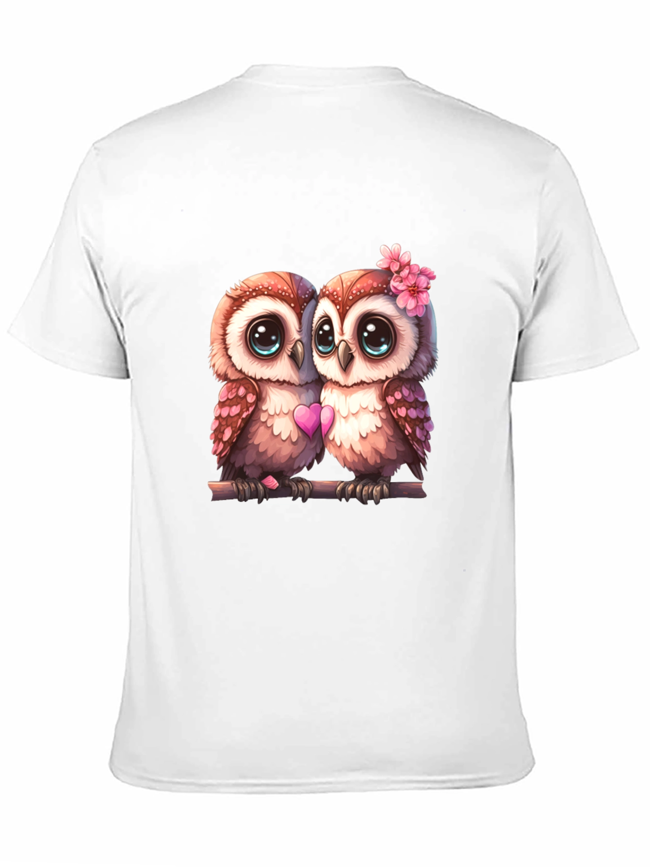 Black Owl Love T-Shirt - Cute Couple Owls Graphic Tee view 11