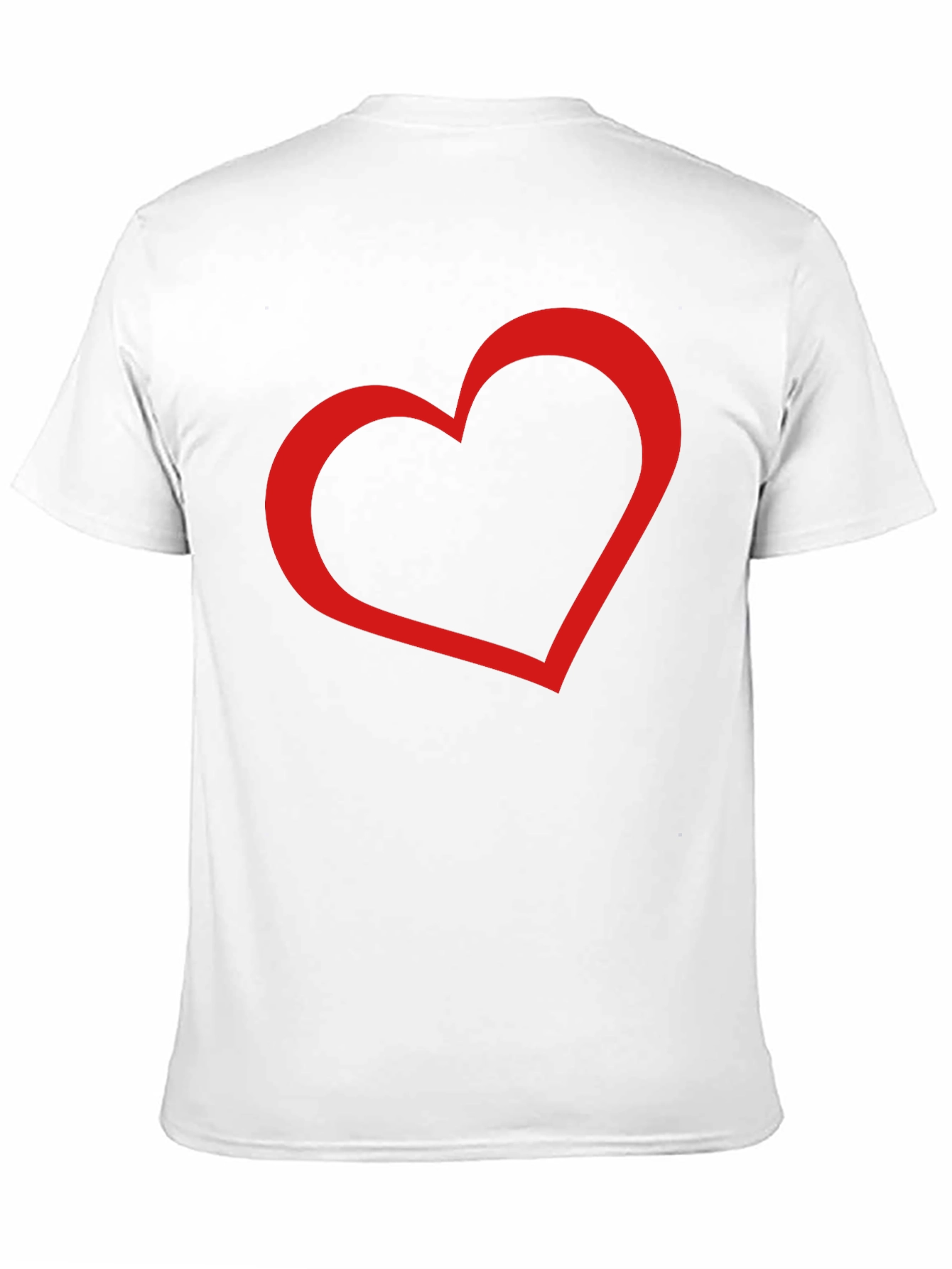 Black Men's Black Tee with Red Heart Graphic view 11