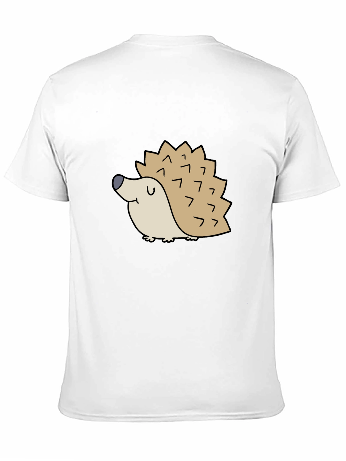 Black Cute Hedgehog Graphic Tee - Black Cotton T-Shirt view 11