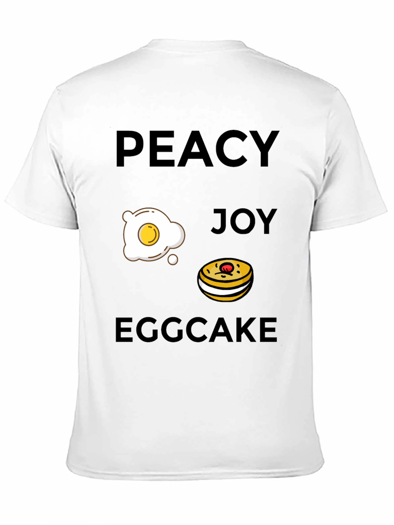 Black Peacy Joy Eggcake T-Shirt view 11