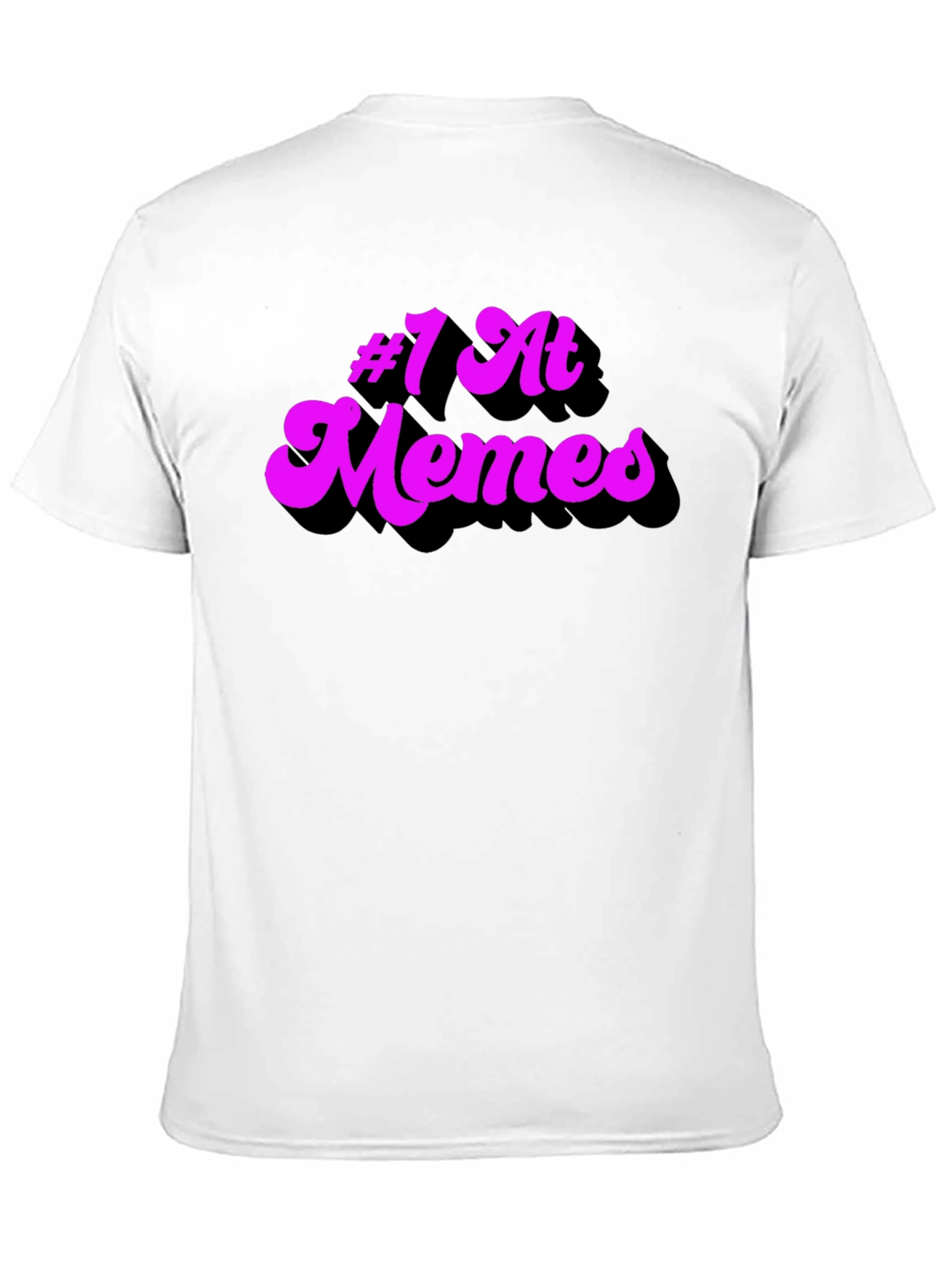 Black #1 at Memes Graphic T-Shirt - Black Cotton Tee view 11
