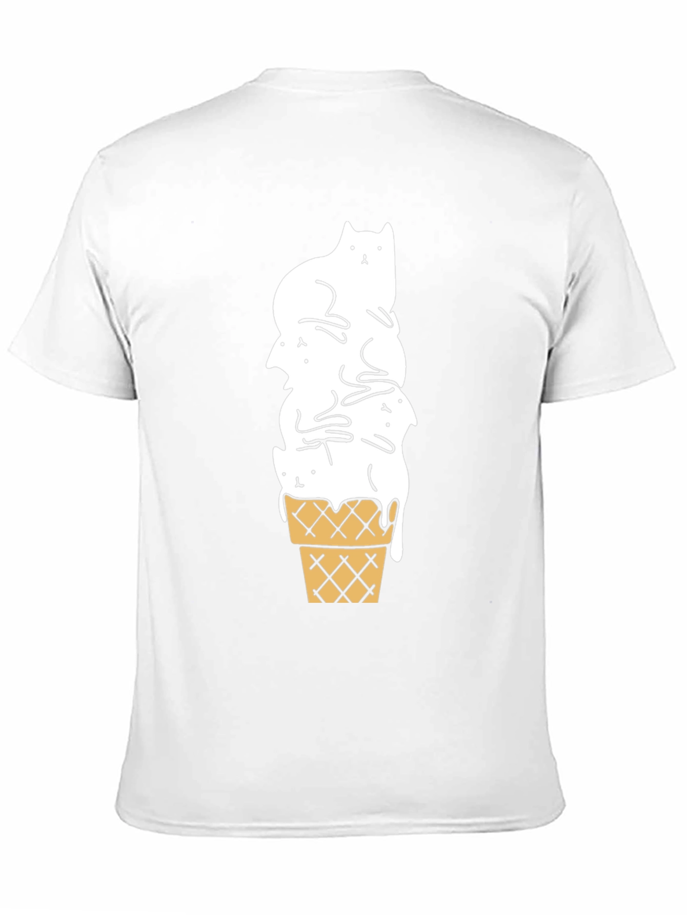Black Cat Ice Cream Cone Black T-Shirt view 11