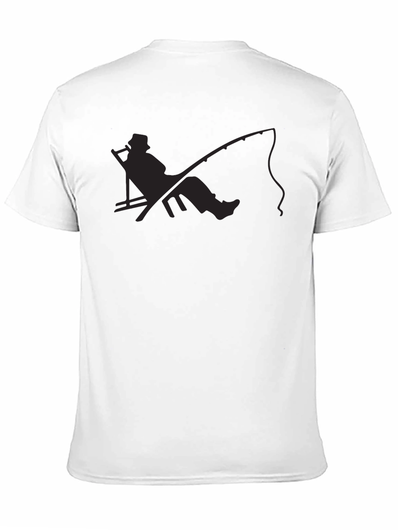 Black Relaxed Fisherman Graphic Tee - Black Cotton Blend view 11