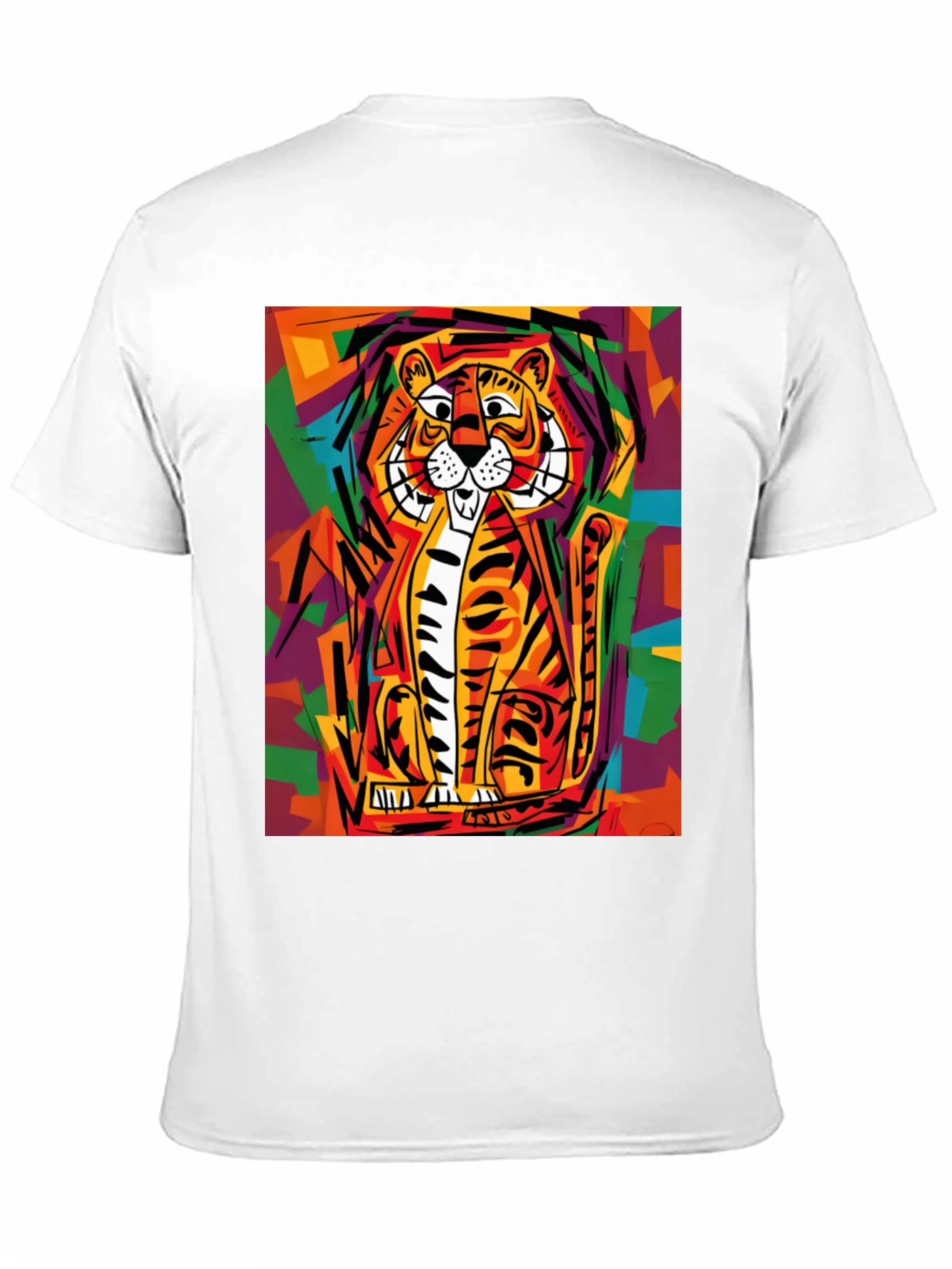 Black Abstract Tiger Graphic Tee - Soft Black Cotton view 11