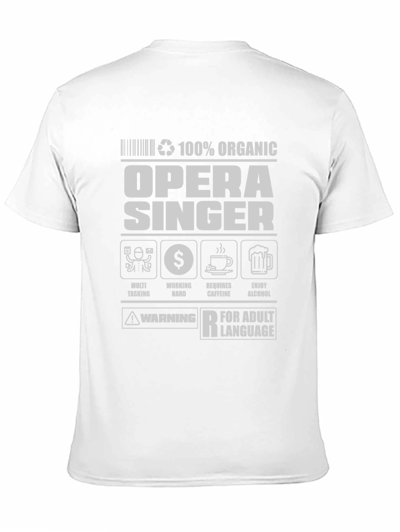 Black Opera Singer 100% Organic Adult Humor T-Shirt view 11