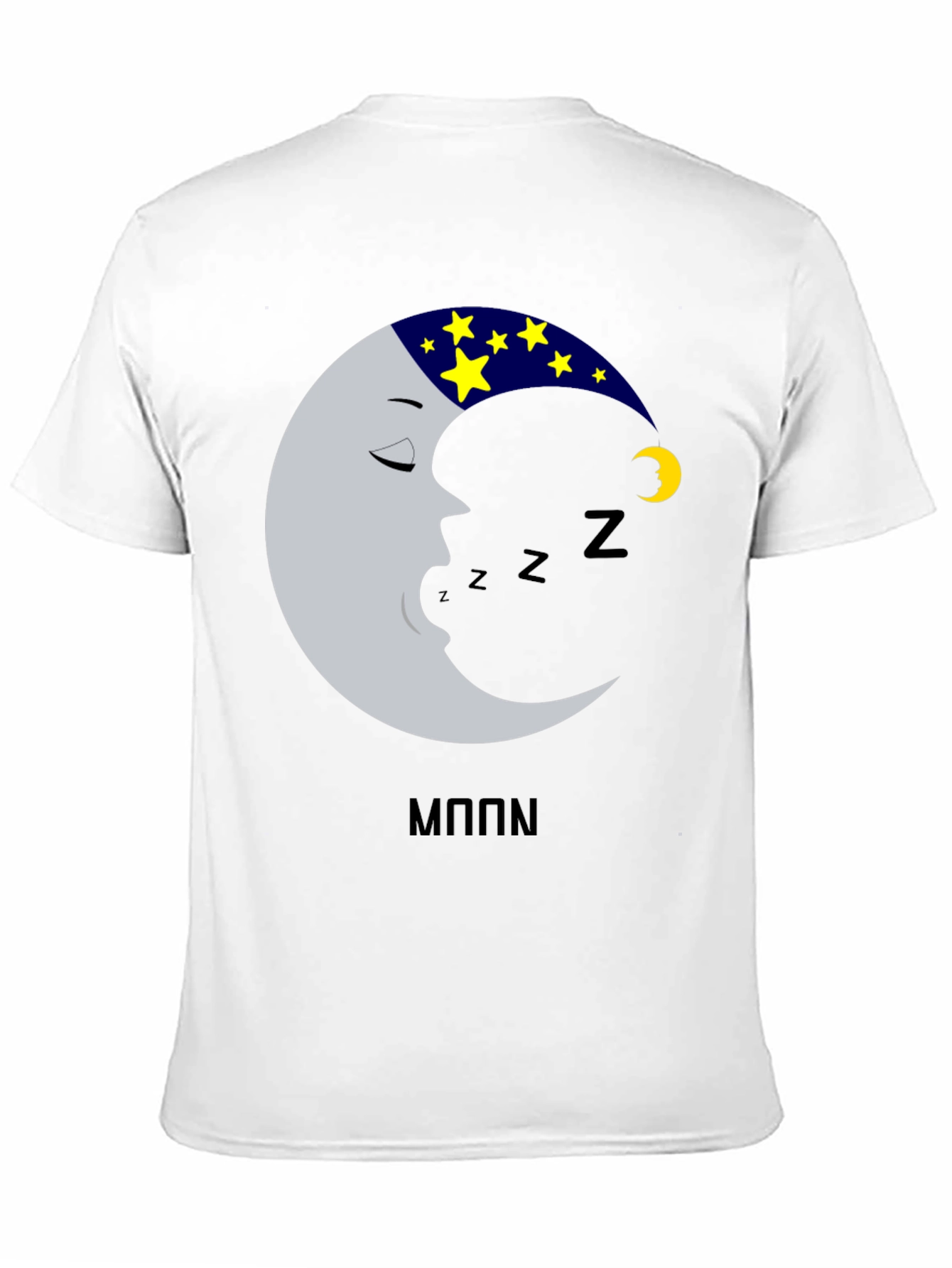 Black Sleeping Moon T-Shirt - Dreamy Design view 11