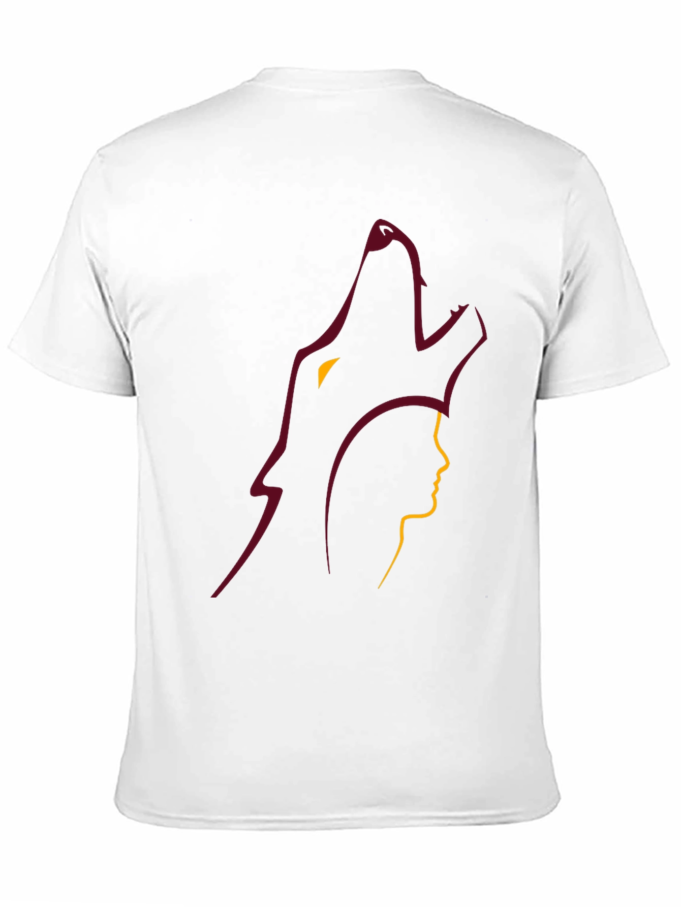 Black Wolf and Woman Graphic Black Tee view 11