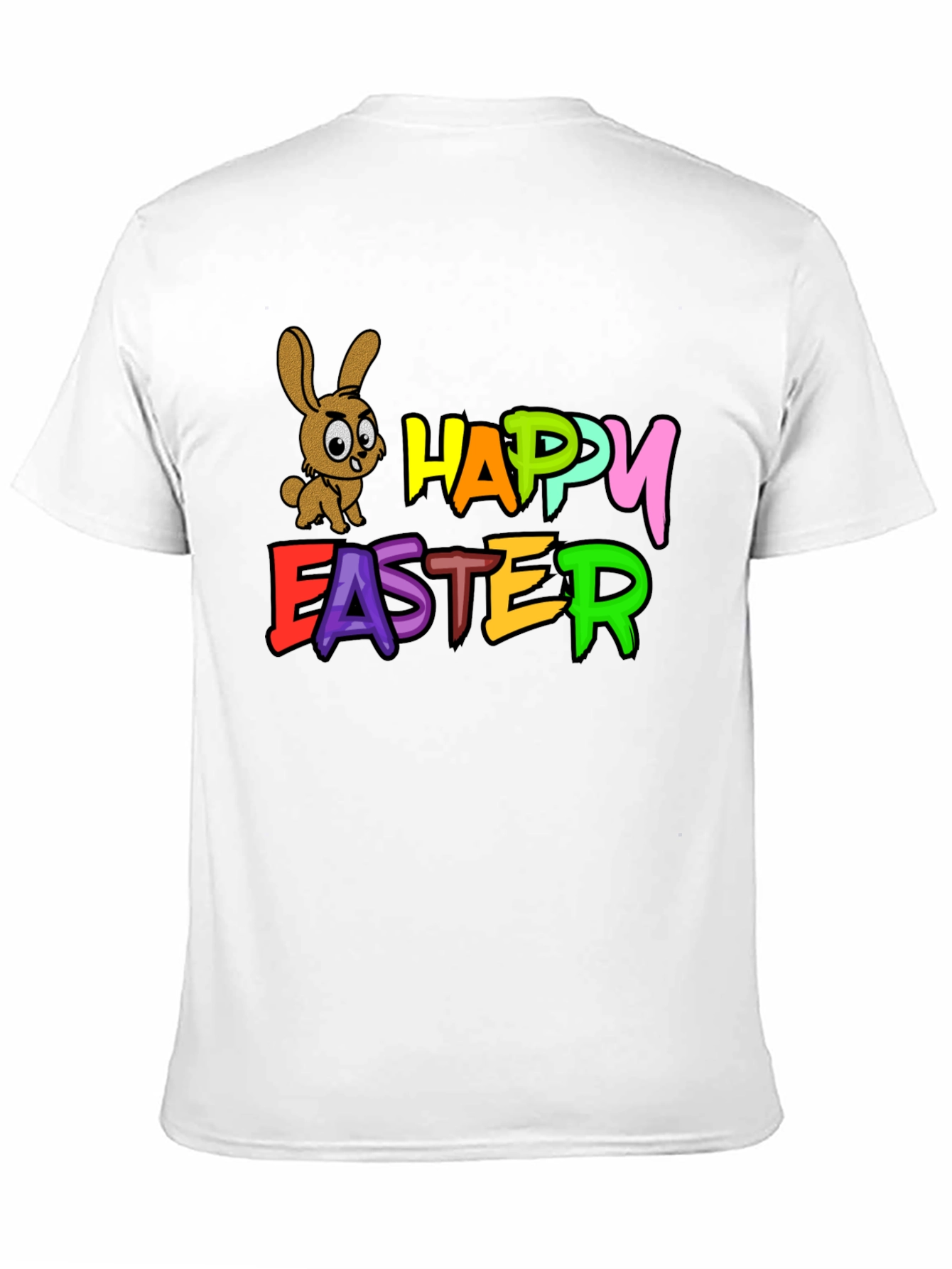 Black Happy Easter Bunny Black T-Shirt view 11