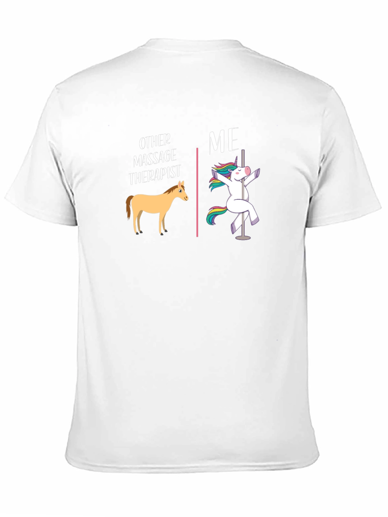 Black Funny Massage Therapist T-Shirt - Horse & Unicorn view 11