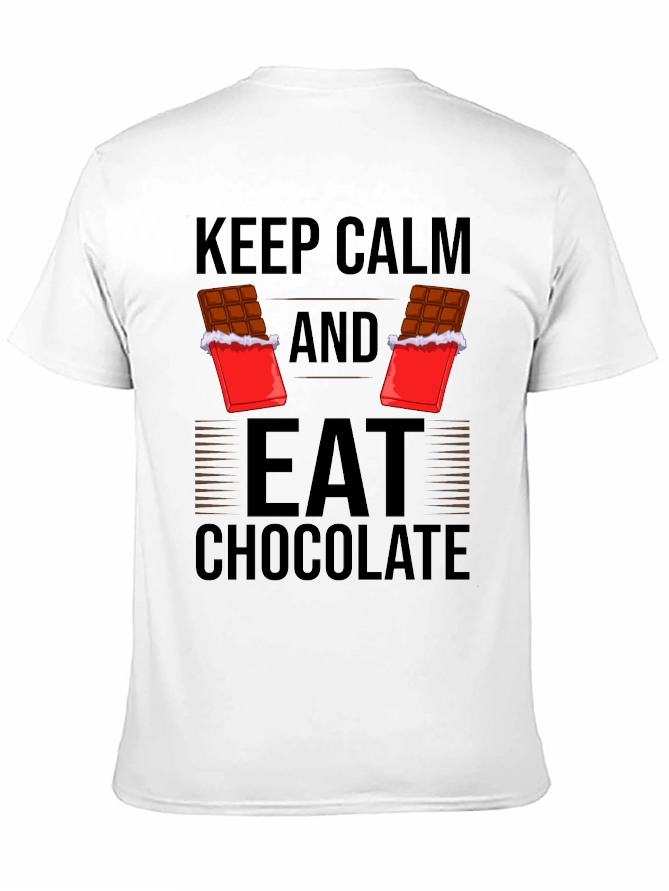 Black Keep Calm Eat Chocolate Graphic Tee view 11